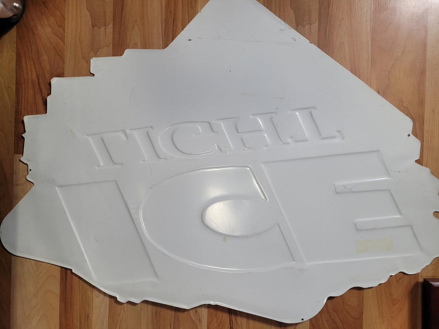 Budweiser Ice “ICE Draft Light” Embossed Die-Cut Advertising Sign – 34" x 25"