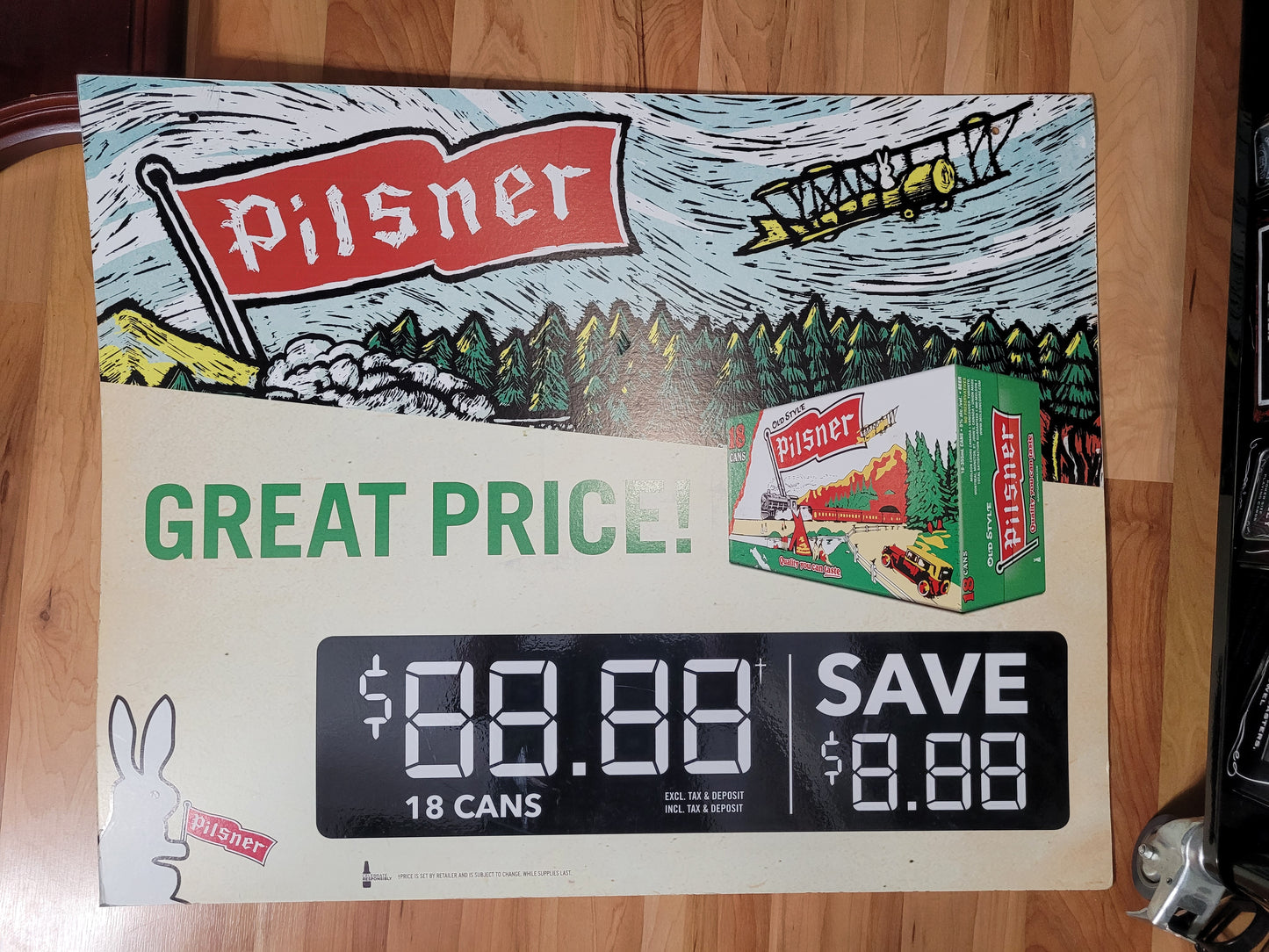 Old Style Pilsner Double-Sided “Pil Country” Retail Advertising Sign – 30" x 24"