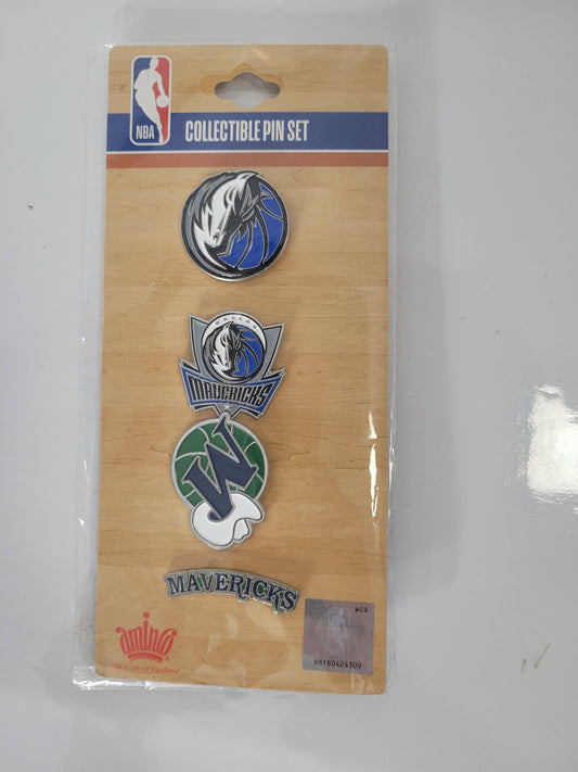 Dallas Mavericks NBA 4-Piece Logo Evolution Collectible Pin Set – Aminco – New in Package