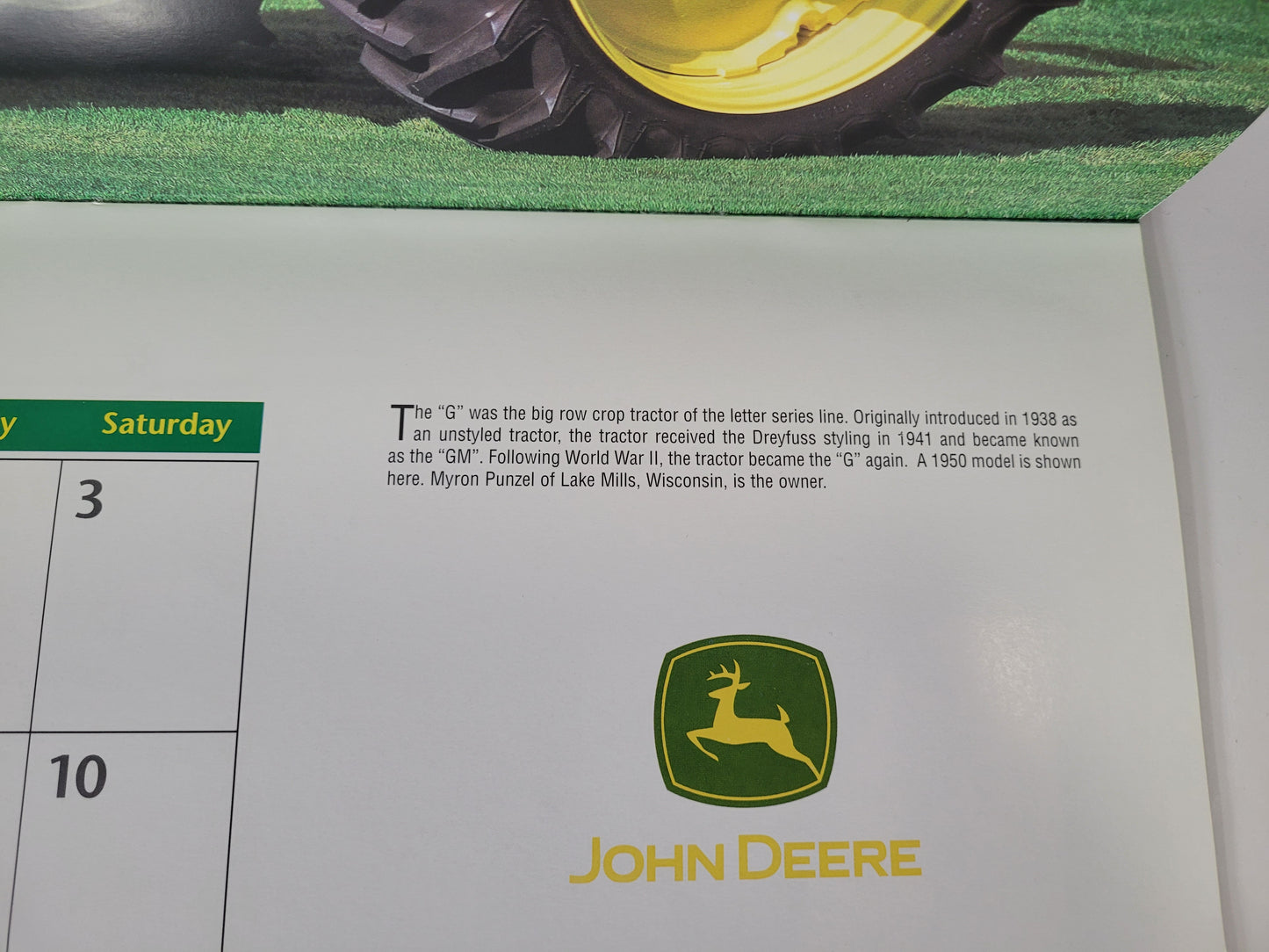 2003 John Deere Farm Tractors Calendar – Andy Kraushaar – MBI Publishing – Licensed John Deere