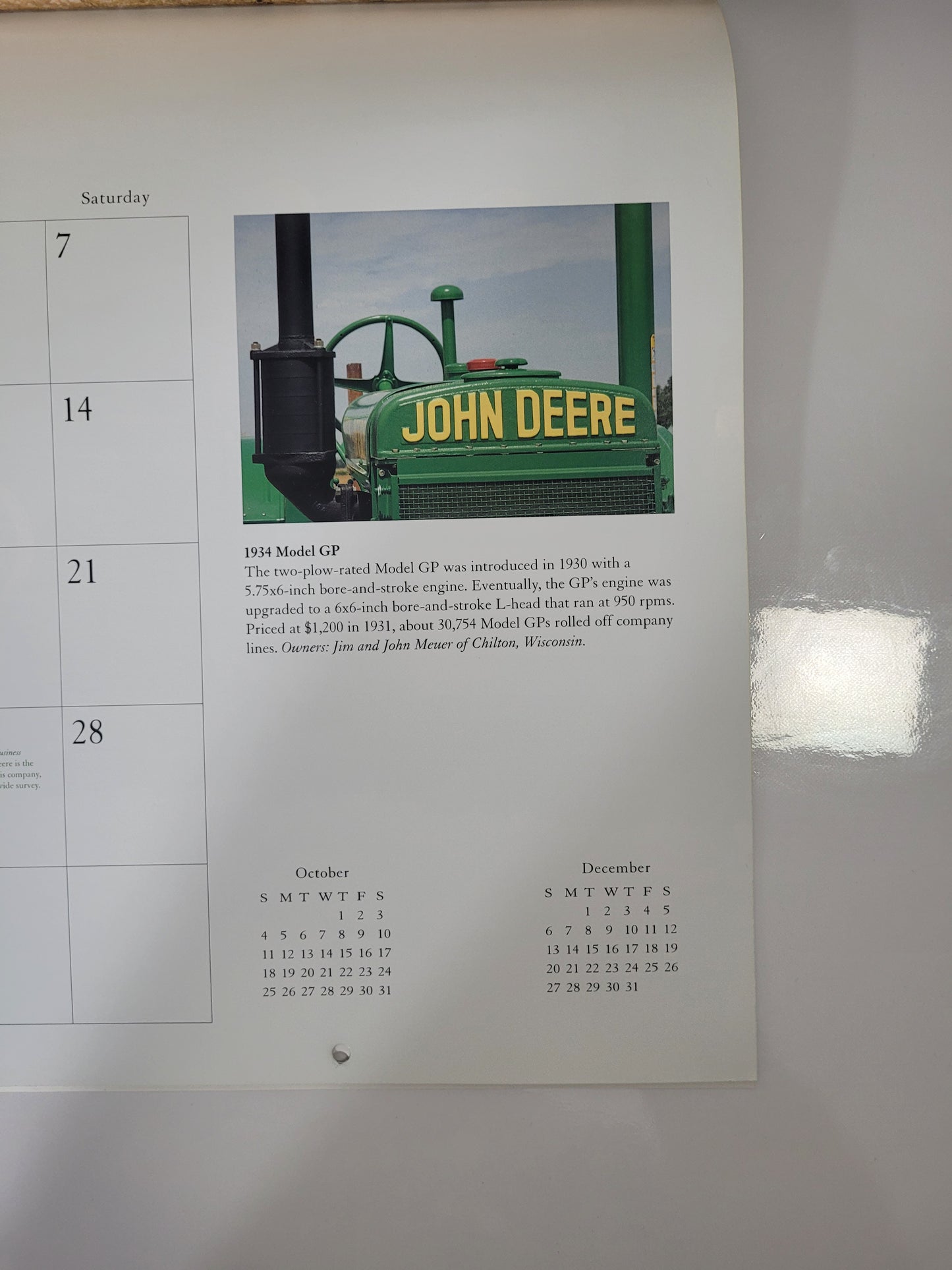 2009 John Deere 16-Month Calendar – Andy Kraushaar – Voyageur Press – Licensed John Deere