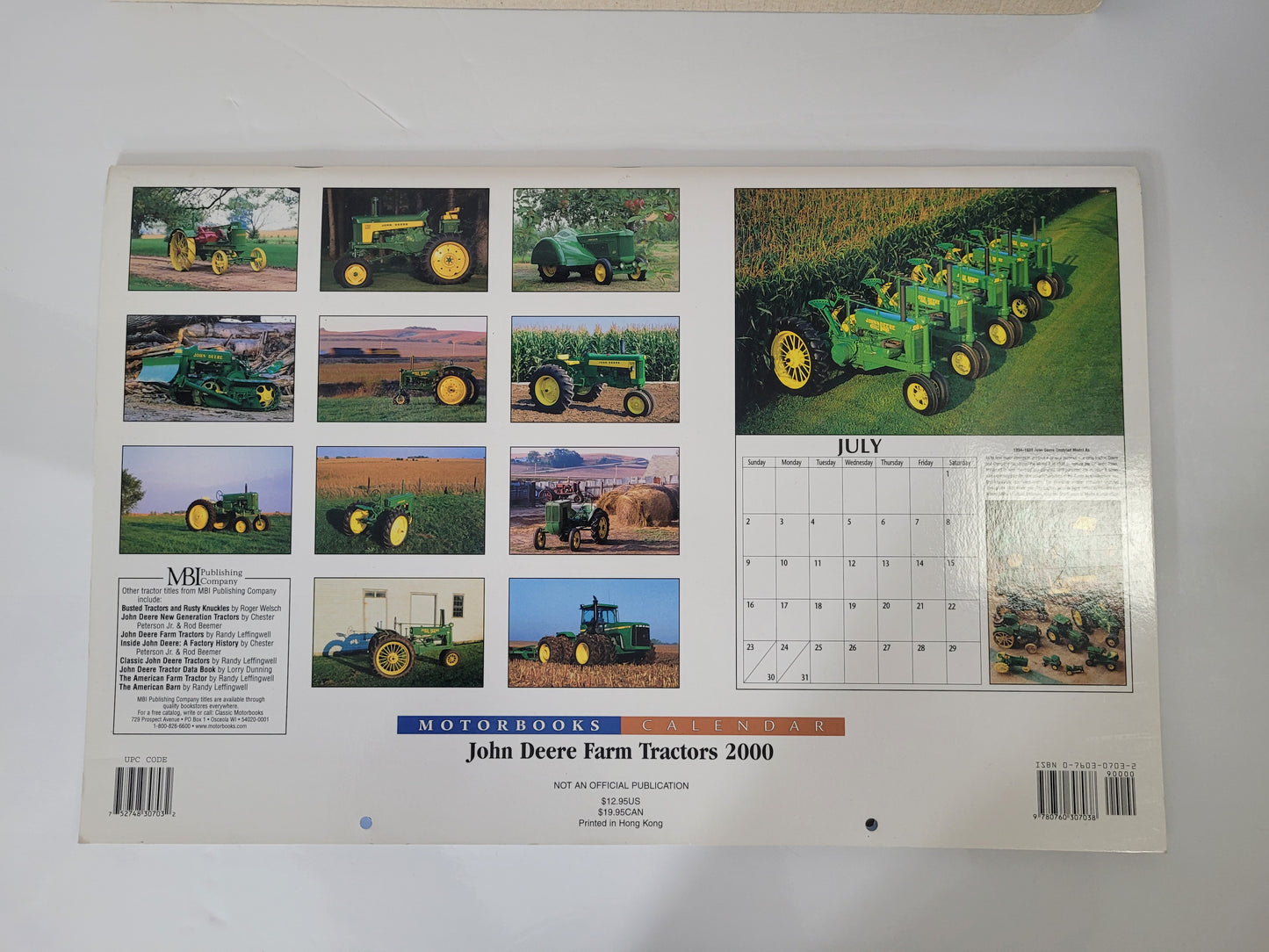 2000 John Deere Farm Tractors Calendar – Andy Kraushaar – Motorbooks / MBI Publishing