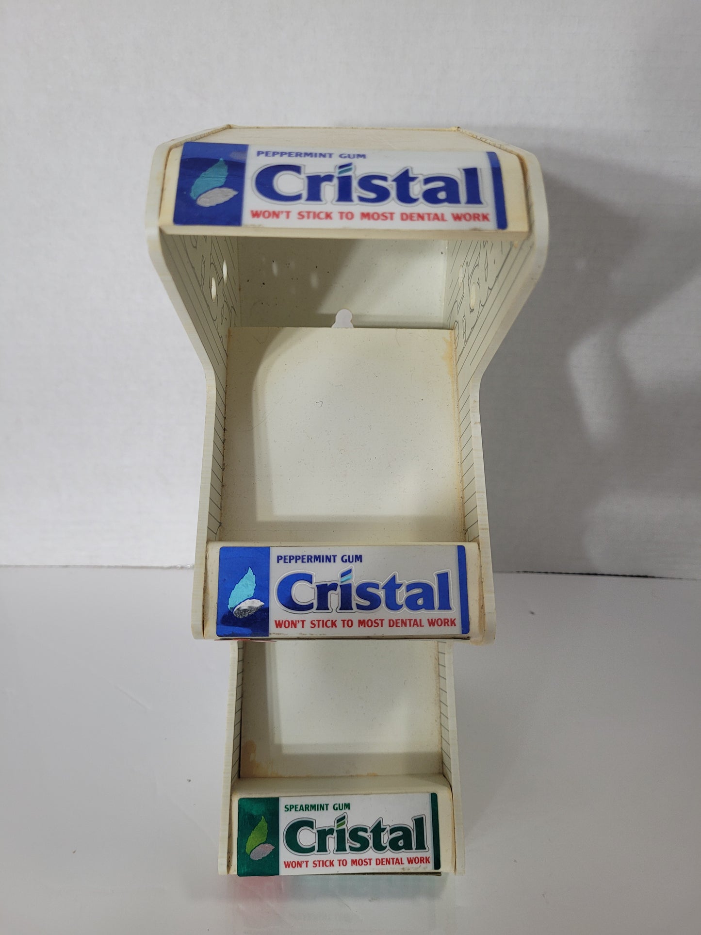 Vintage Cristal Gum Counter Display Rack – Peppermint & Spearmint Advertising – 10.5" Tall