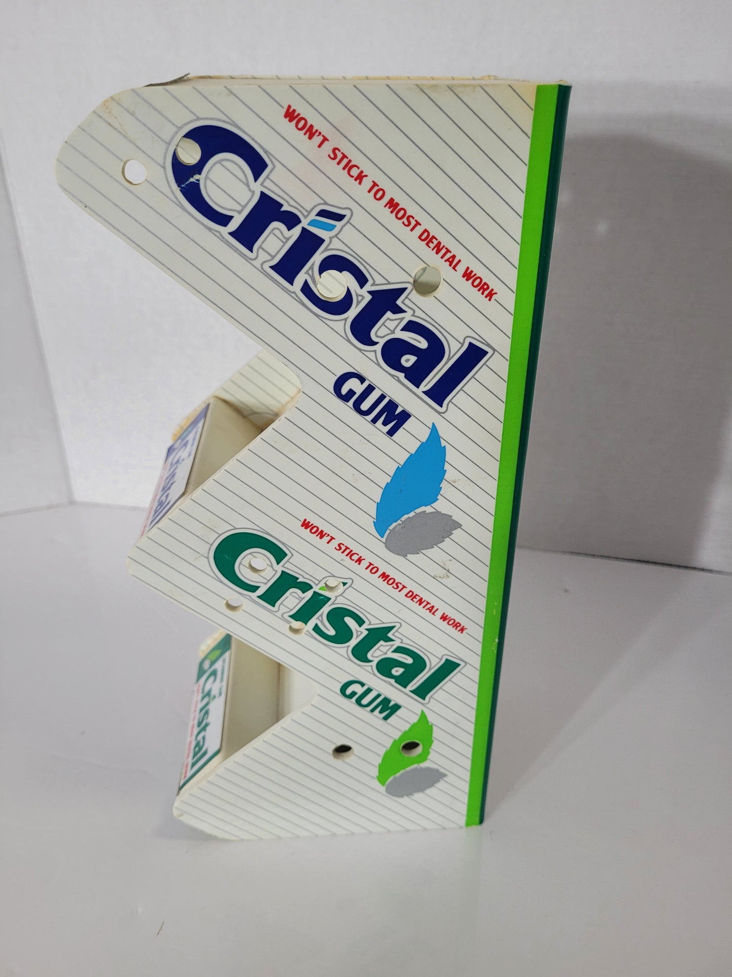 Vintage Cristal Gum Counter Display Rack – Peppermint & Spearmint Advertising – 10.5" Tall