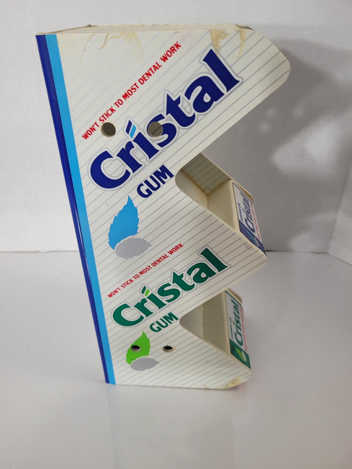 Vintage Cristal Gum Counter Display Rack – Peppermint & Spearmint Advertising – 10.5" Tall