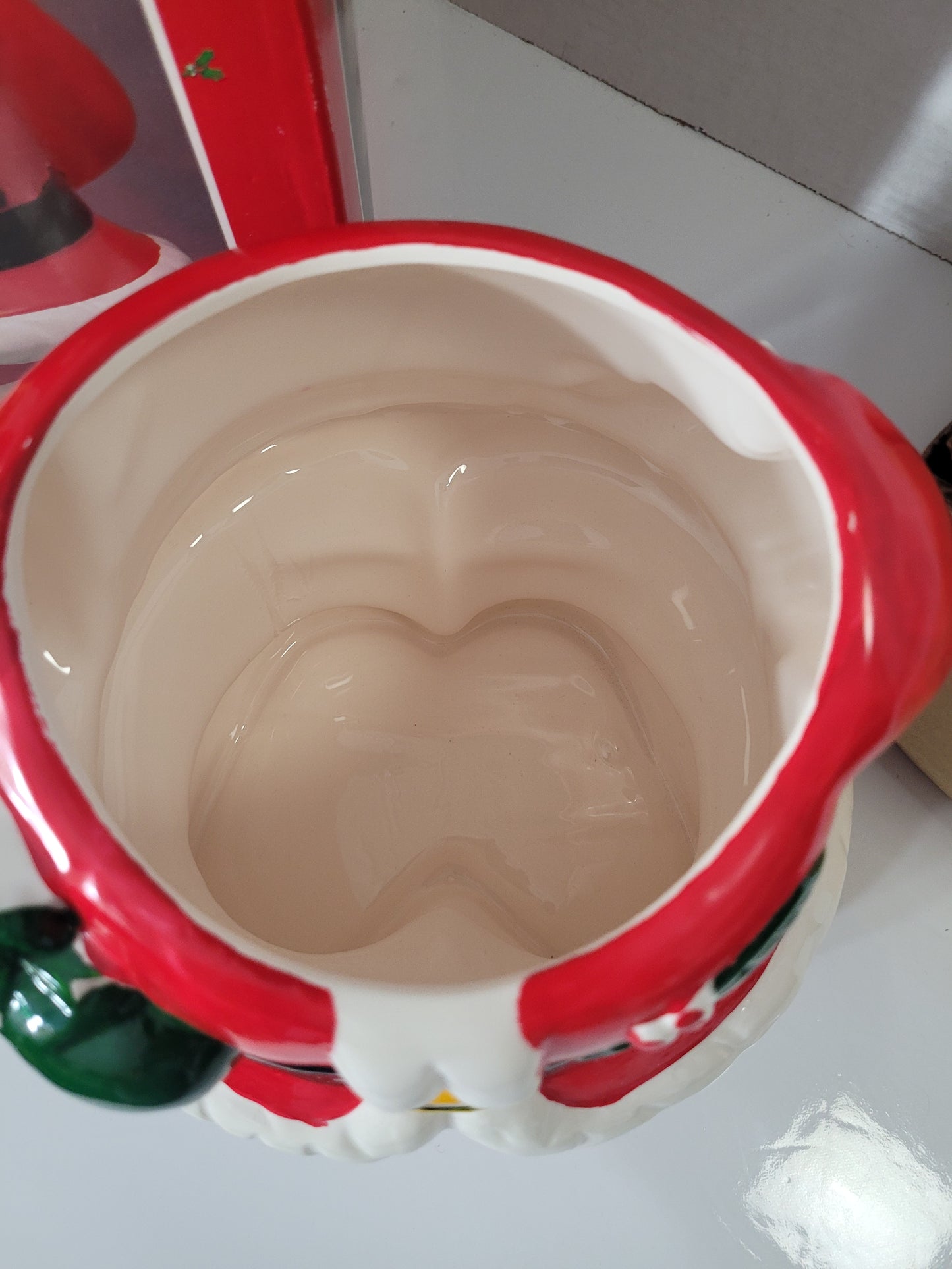 Vintage Earthenware Santa Claus Cookie Jar with Original Box – Approx. 12"