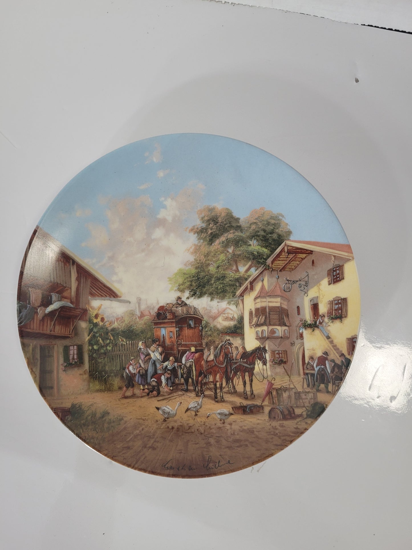 1986 Seltmann Weiden “Ankunft der Postkutsche” Collector Plate – Christian Lückel – 7.75"