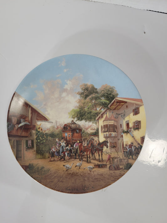 1986 Seltmann Weiden “Ankunft der Postkutsche” Collector Plate – Christian Lückel – 7.75"