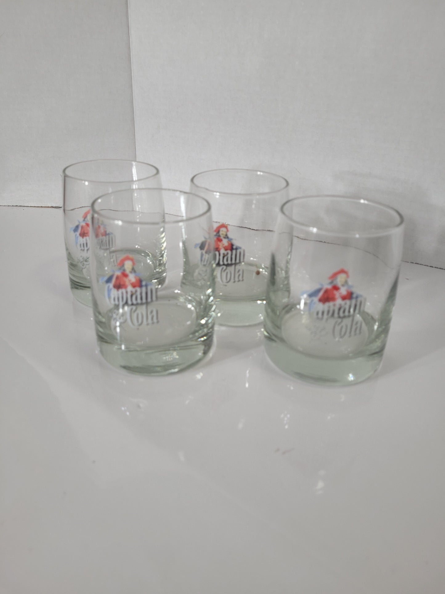 Vintage Captain & Cola Lowball Glasses – Set of 4