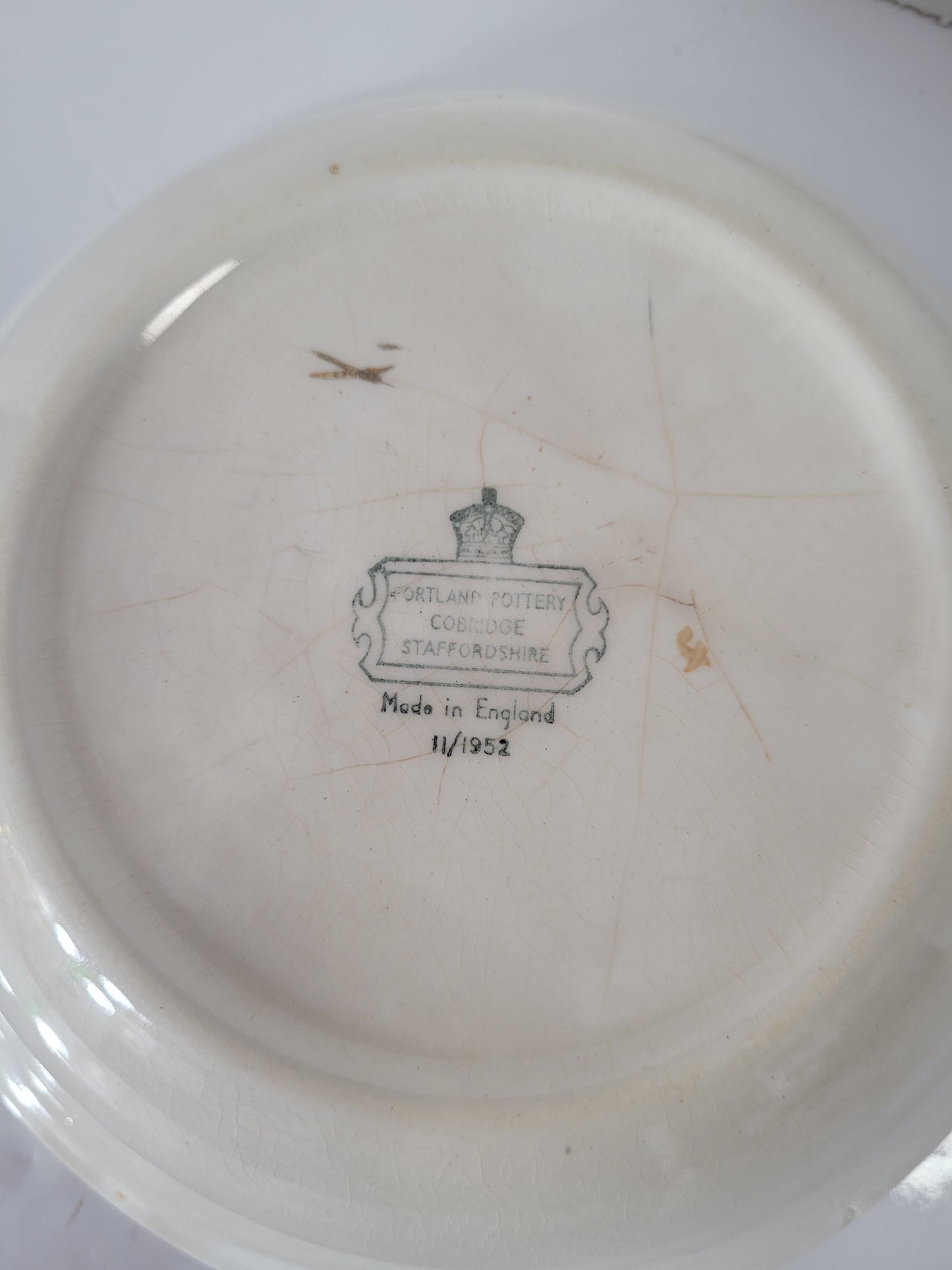 Vintage Portland Pottery Autumn Leaf Serving Bowl – Cobridge Staffordshire England – 11/1952