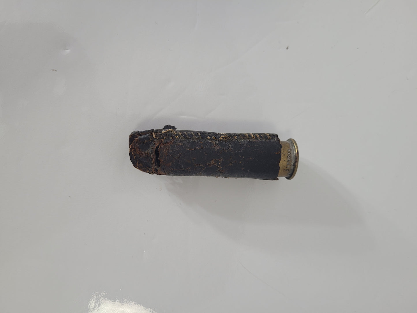 Antique Schrader-Universal Tire Pressure Gauge with Original Leather Case