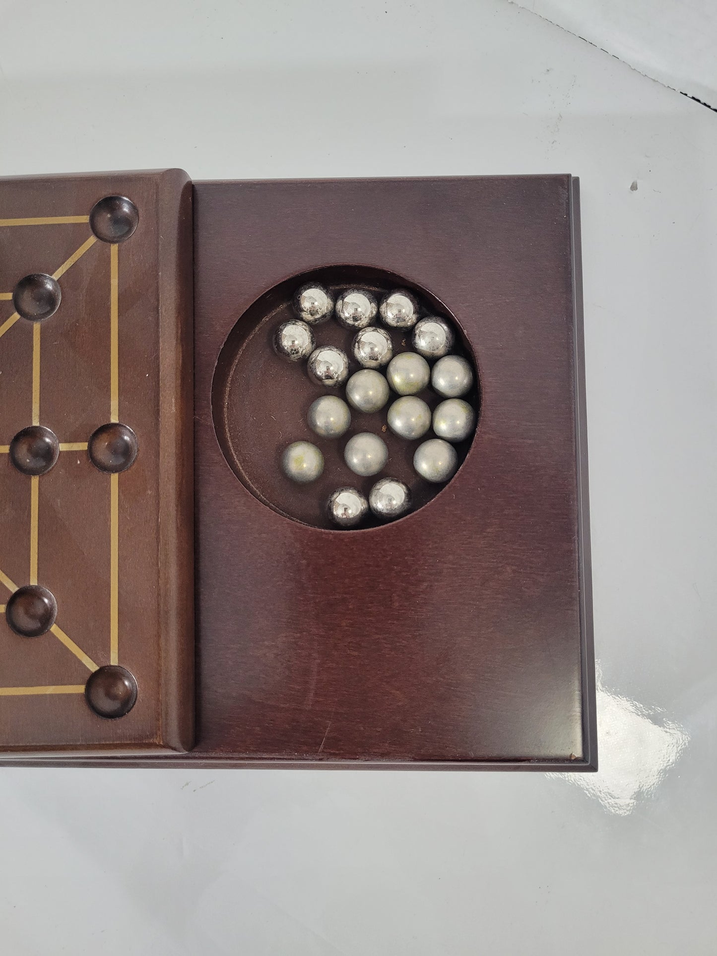 Vintage Wooden Nine Men’s Morris Game – 8" x 8" – Made in Taiwan