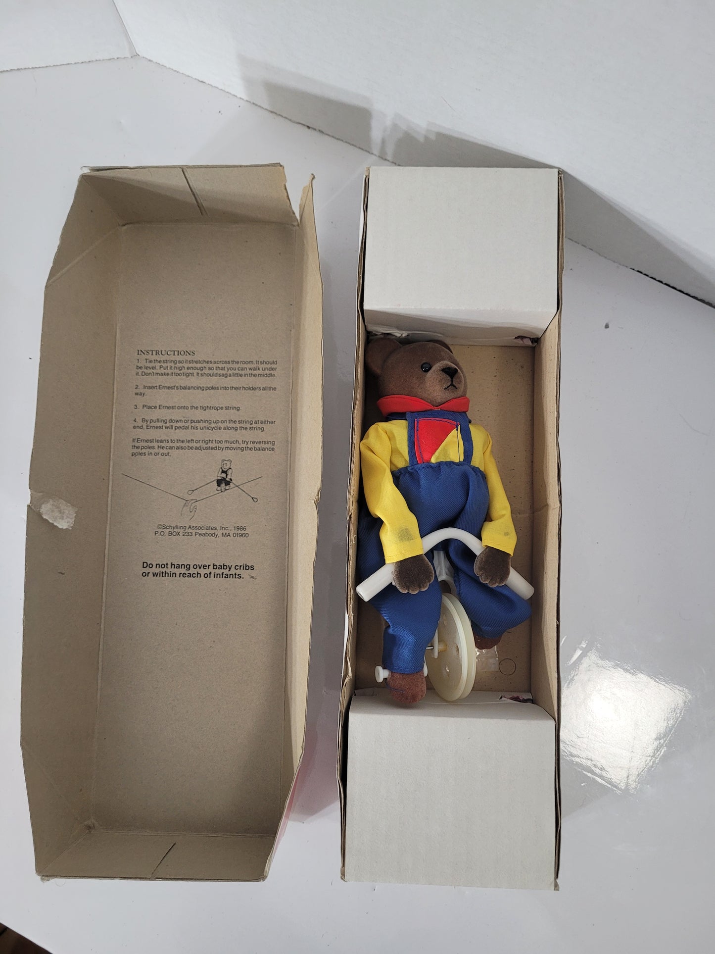 Vintage 1986 Schylling Ernest The Balancing Bear Toy – Original Box