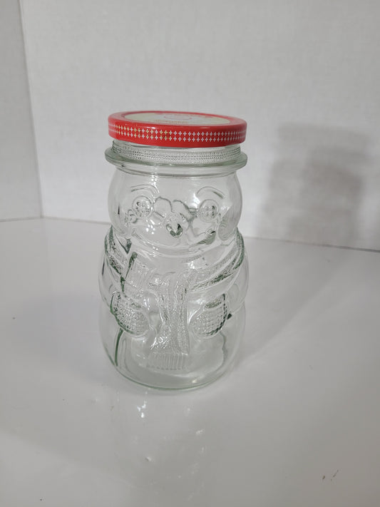 Vintage 1988 Kraft Glass Bear Jar with Original Red Metal Lid – 6"