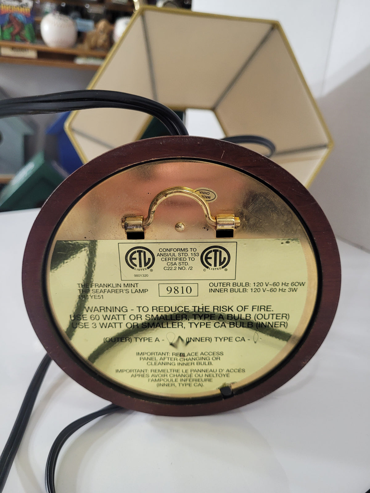 Franklin Mint The Seafarer’s Lamp – 24K Gold-Plated Nautical Table Lamp