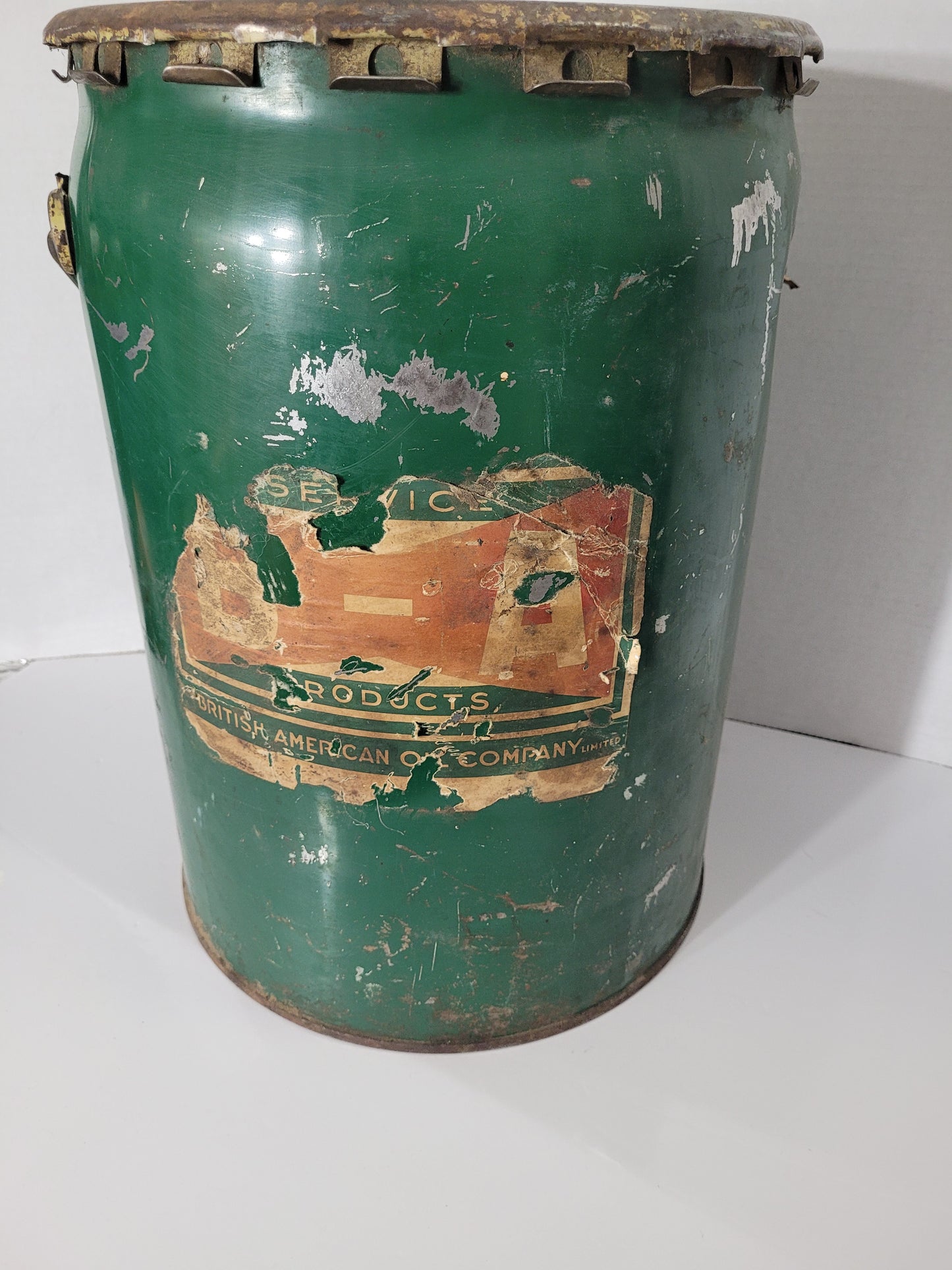Vintage B/A British American Oil Co. Service Products 5-Gallon Metal Can