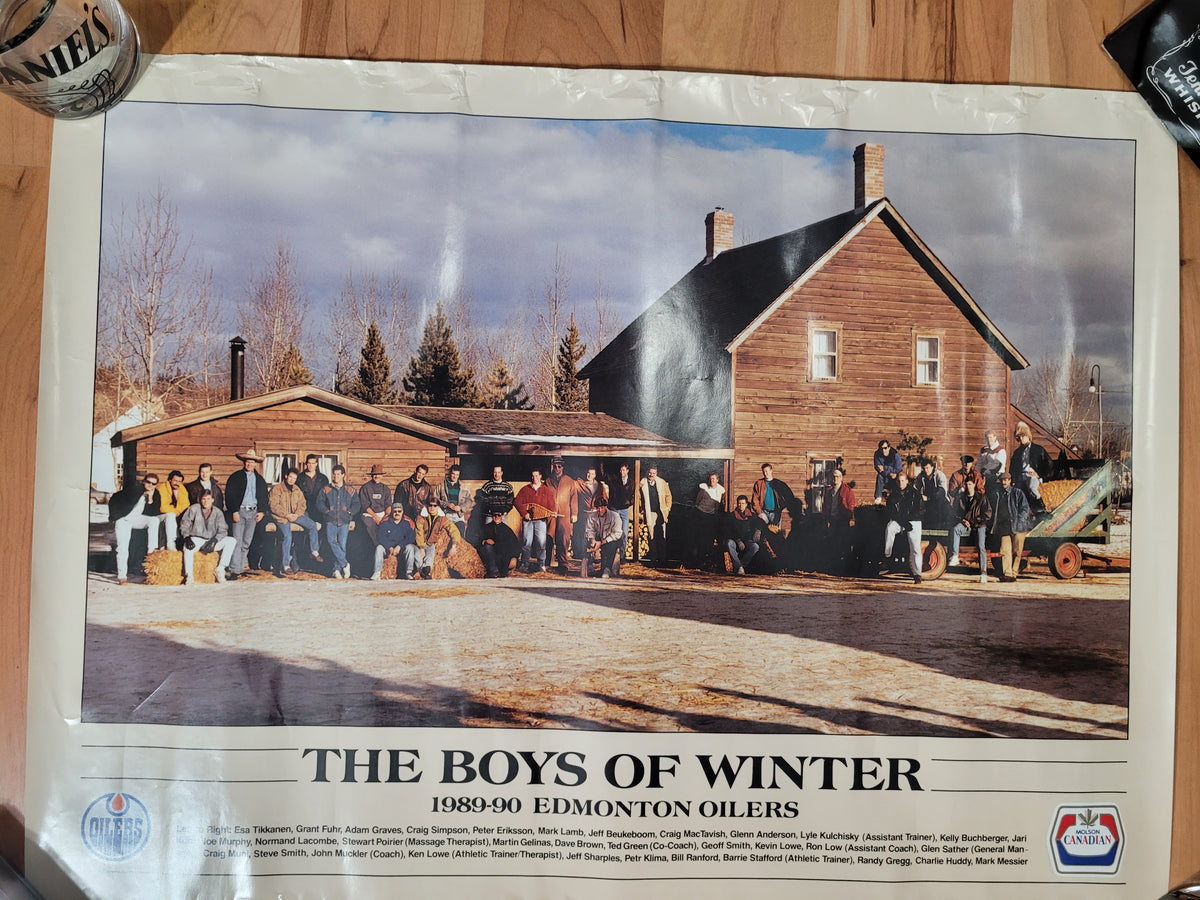 1989-90 Edmonton Oilers “The Boys of Winter” Molson Canadian Team Poster – 24" x 18"