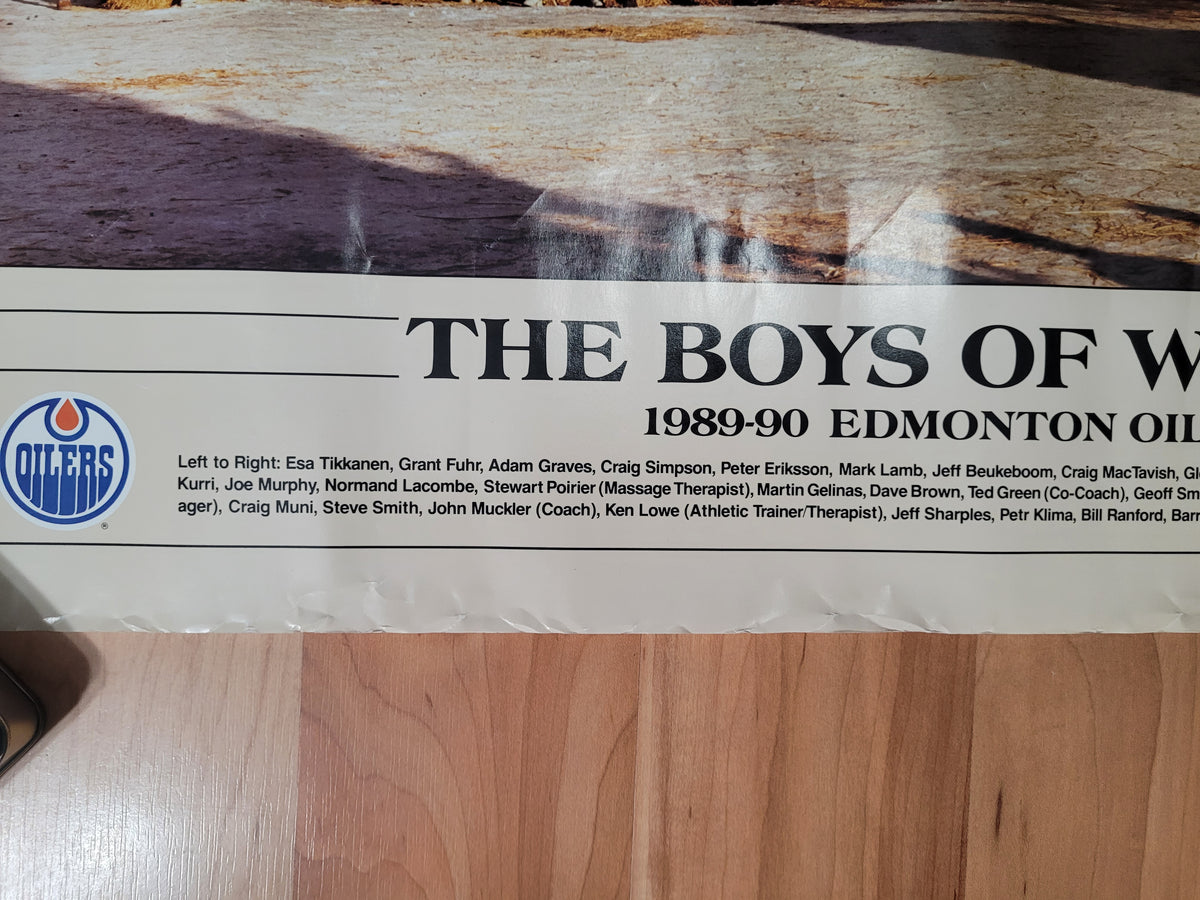 1989-90 Edmonton Oilers “The Boys of Winter” Molson Canadian Team Poster – 24" x 18"
