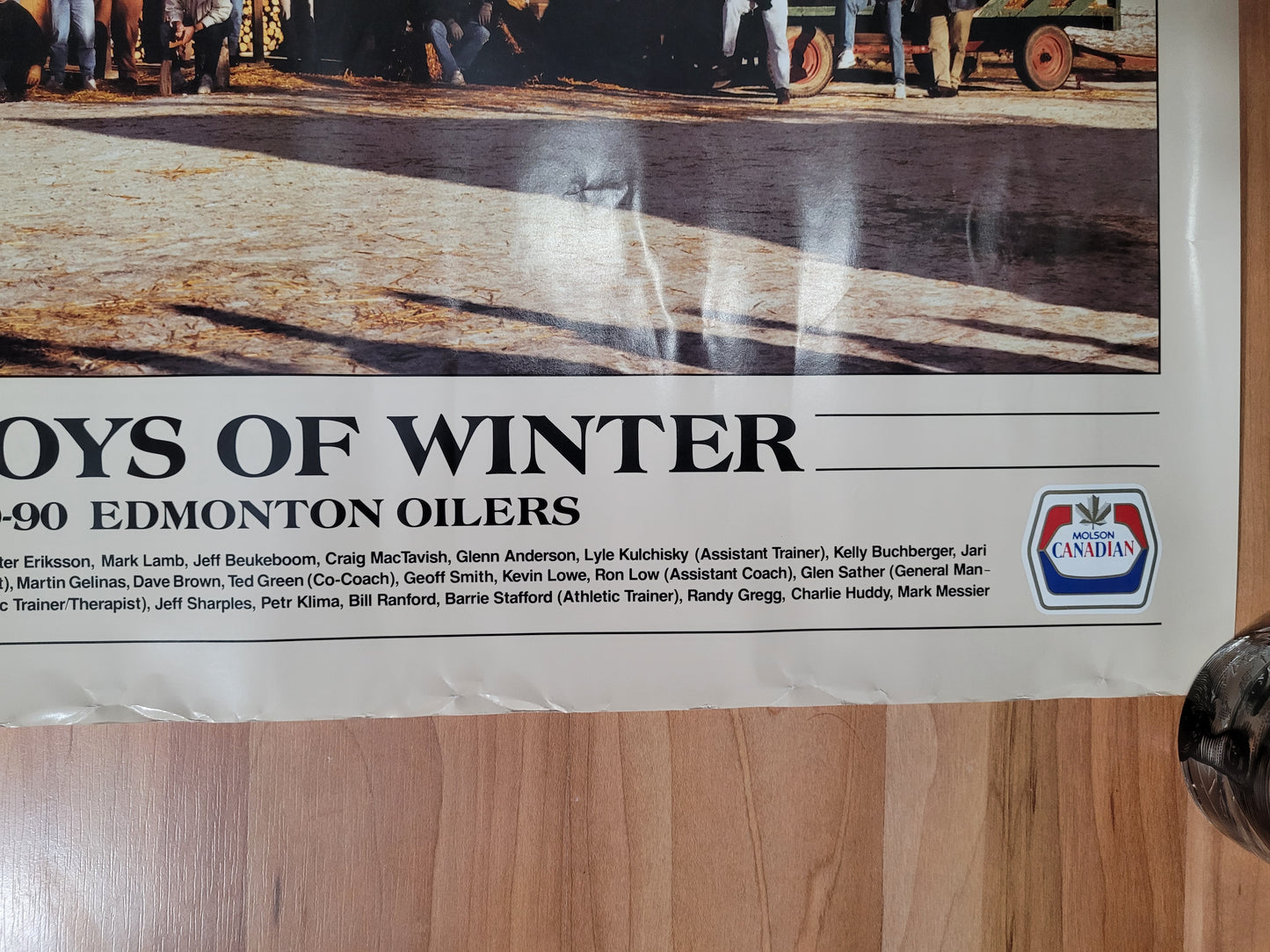 1989-90 Edmonton Oilers “The Boys of Winter” Molson Canadian Team Poster – 24" x 18"