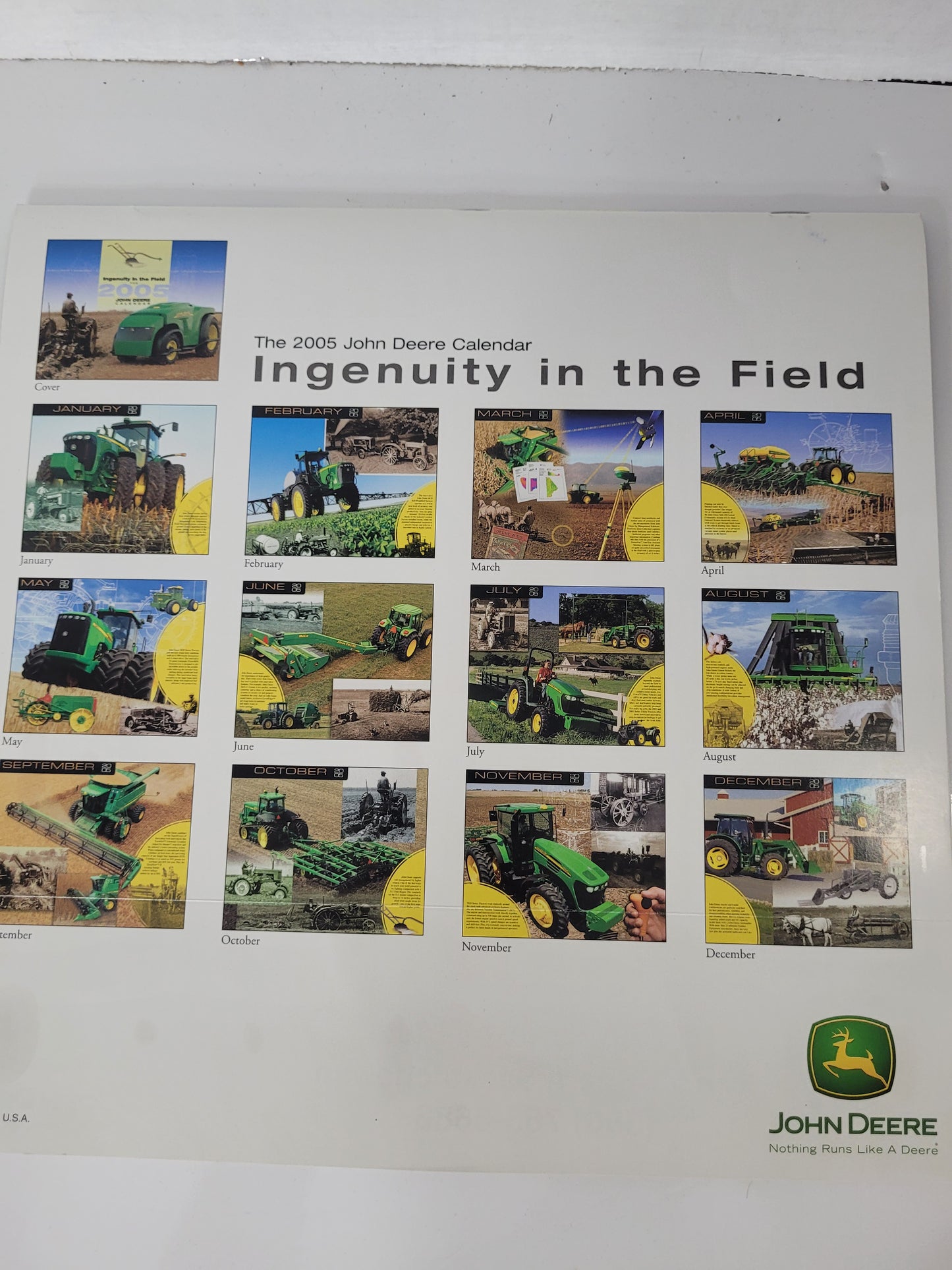 2005 John Deere “Ingenuity in the Field” Dealer Calendar – Long Tractor Inc., Prince Albert, SK