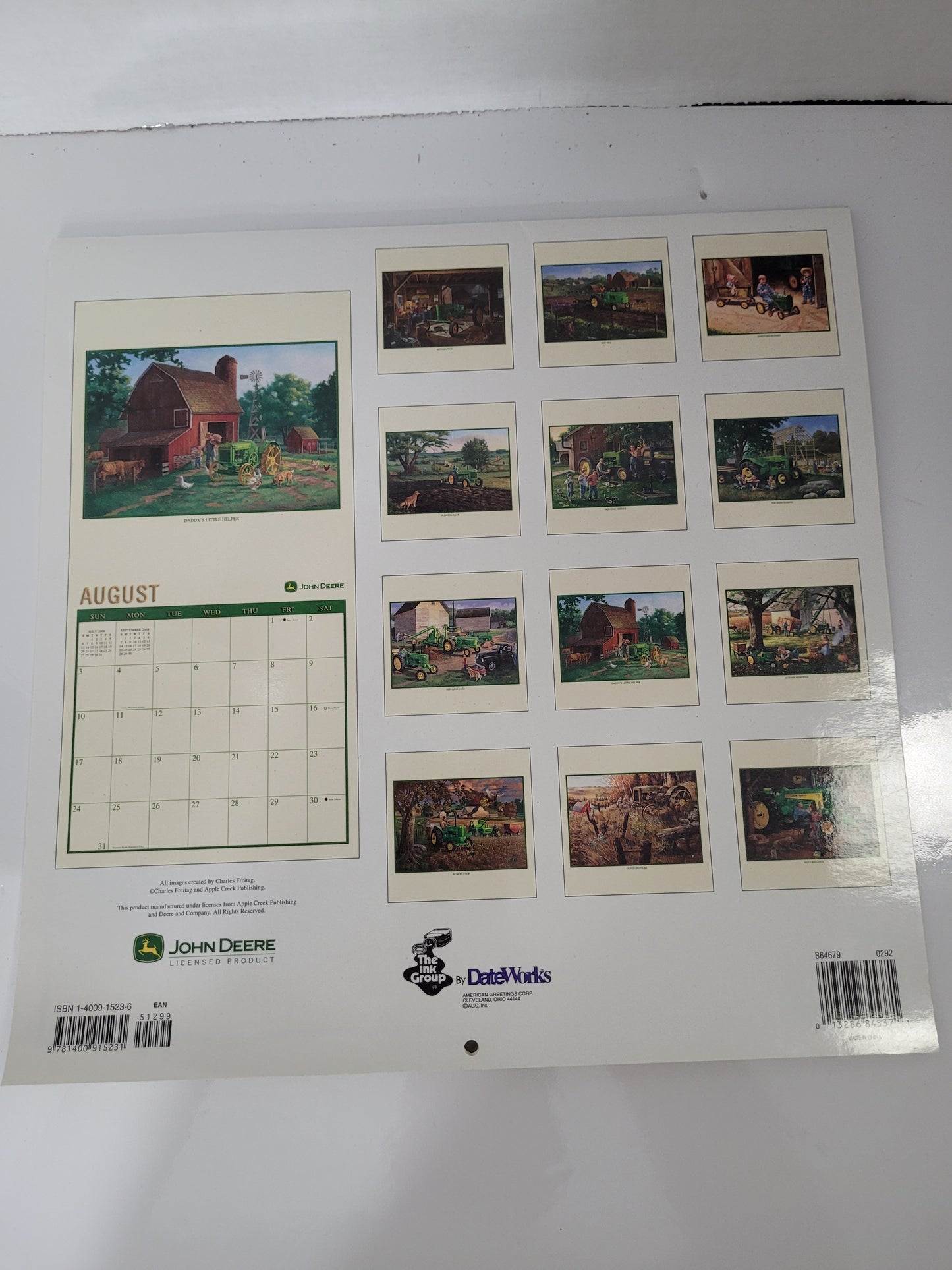 2008 John Deere 16-Month Calendar Featuring Charles Freitag Artwork