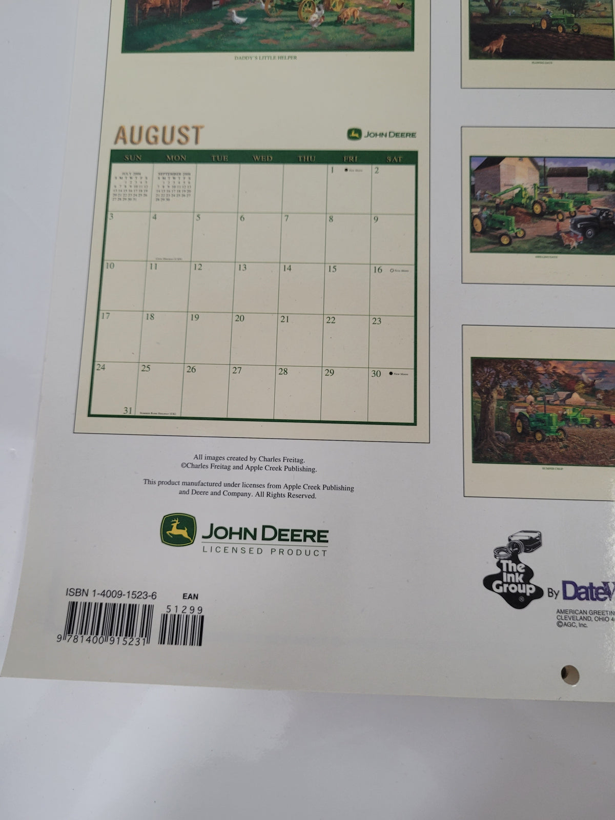 2008 John Deere 16-Month Calendar Featuring Charles Freitag Artwork