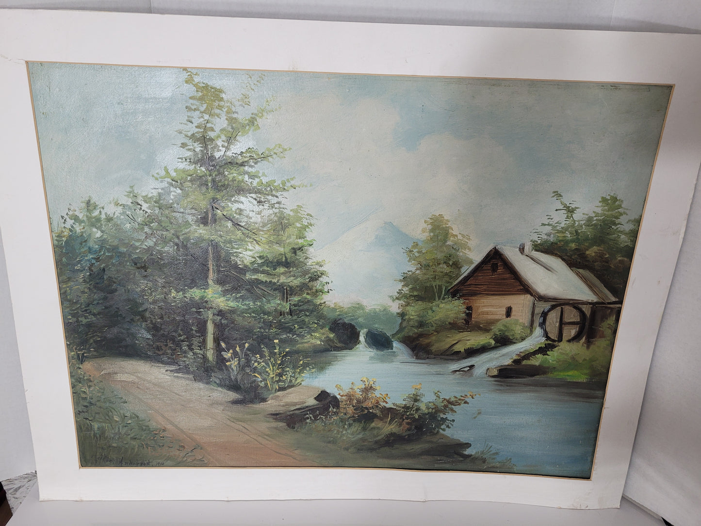 Antique 1910 Hettie Anderson Original Landscape Painting on Academy Board – Art Metropole Toronto