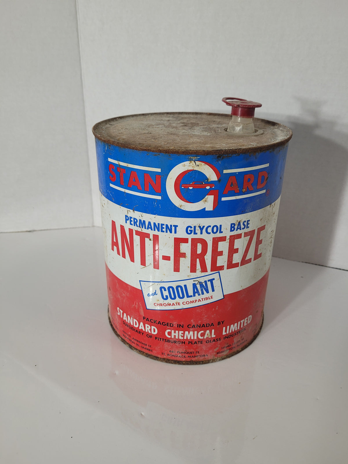 Vintage Standard Anti-Freeze & Coolant Tin – Canadian – Bilingual Label – 9" x 7"