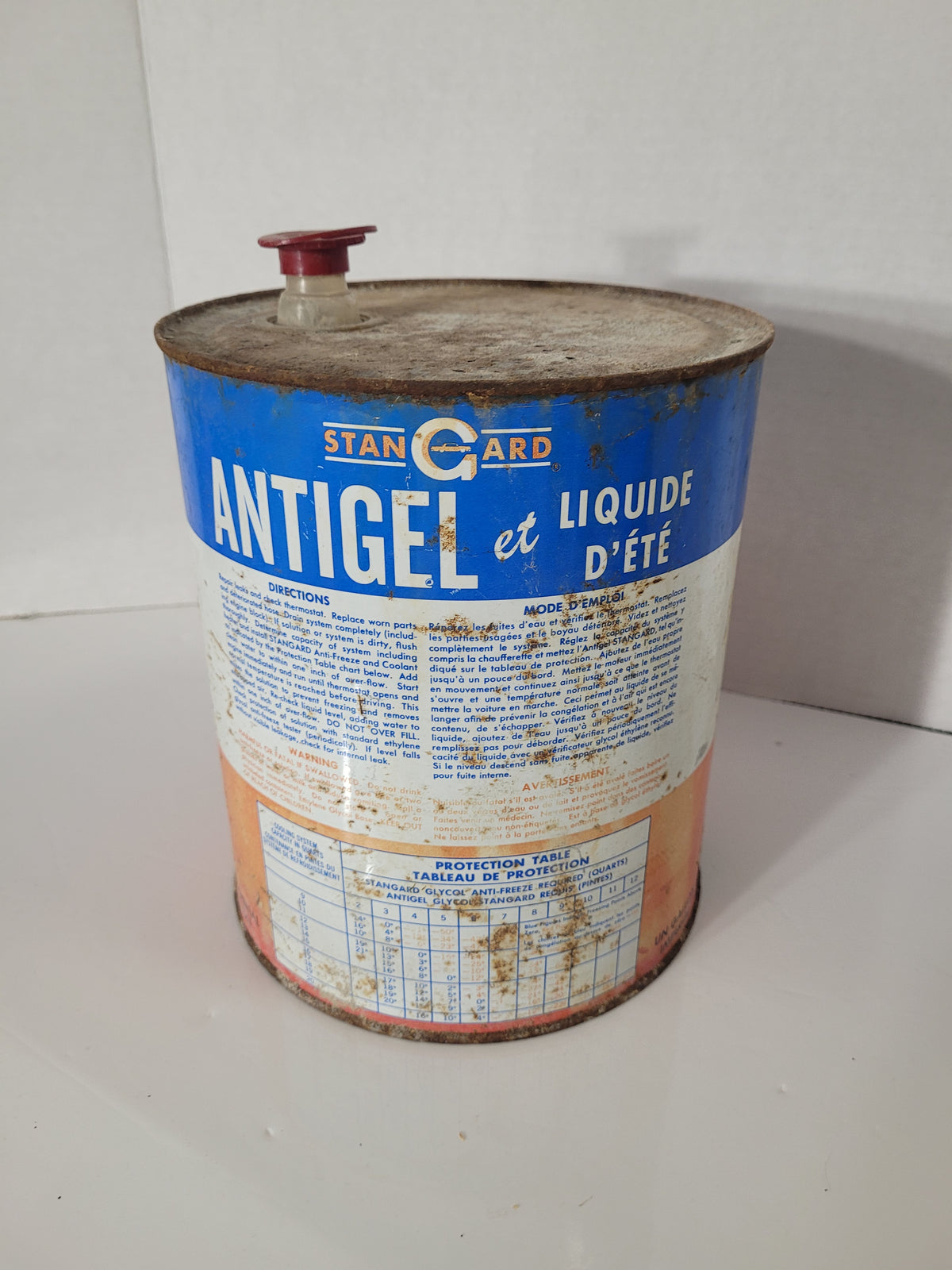Vintage Standard Anti-Freeze & Coolant Tin – Canadian – Bilingual Label – 9" x 7"