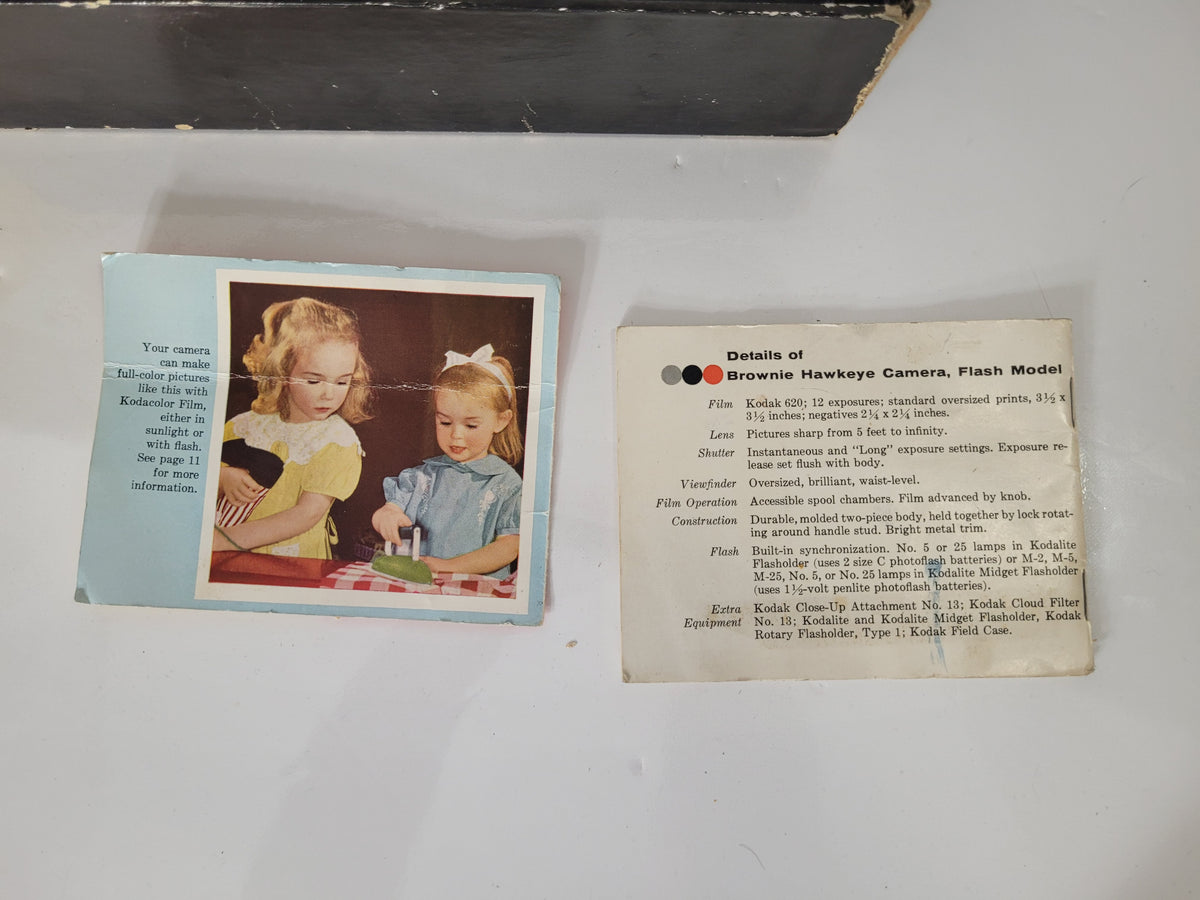 Vintage Kodak Brownie Hawkeye Flash Outfit – Camera, Flash, Box & Manuals