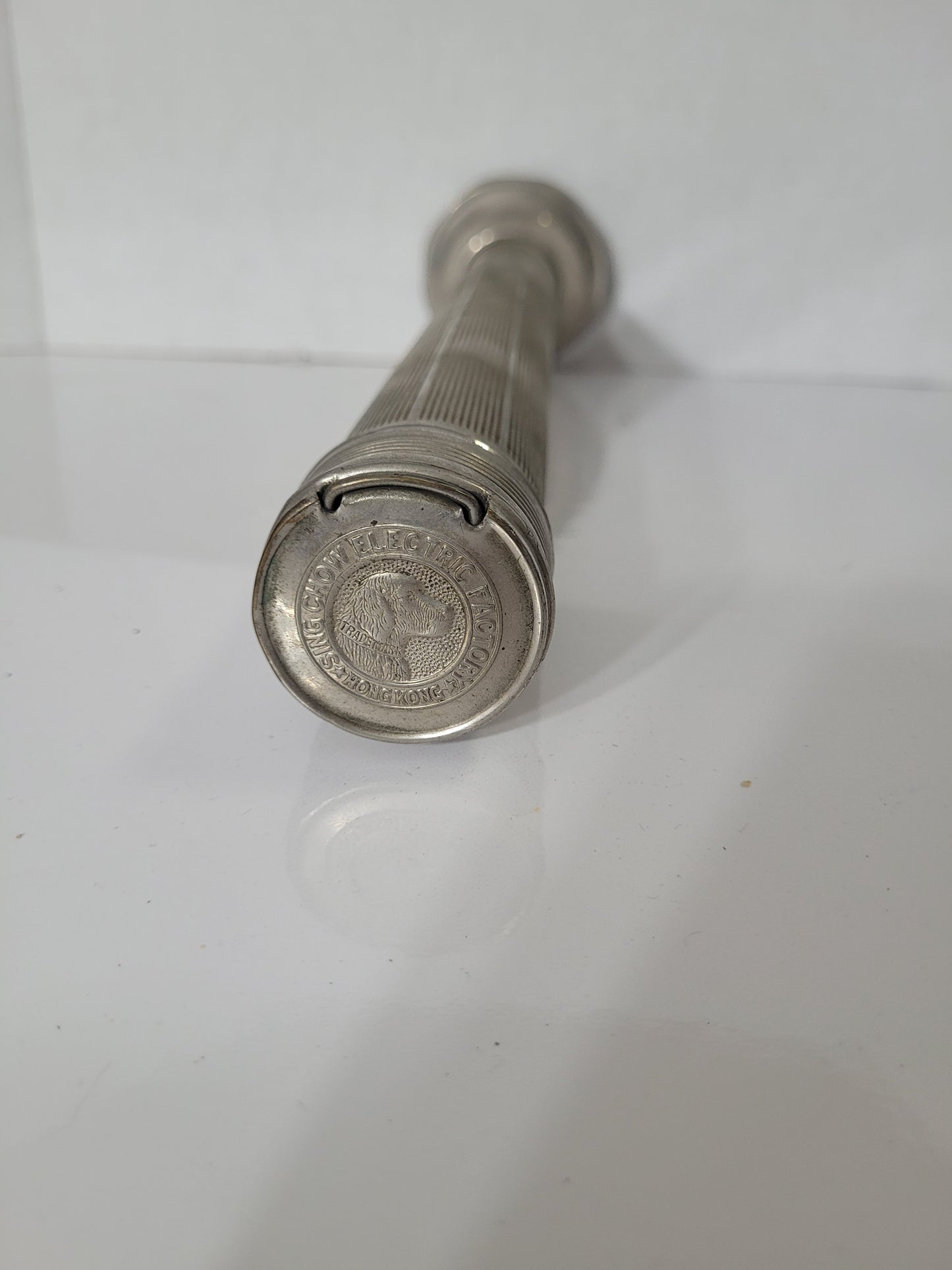 Vintage Sang Chong Electric Factory Hong Kong Chrome Flashlight – 14.5"