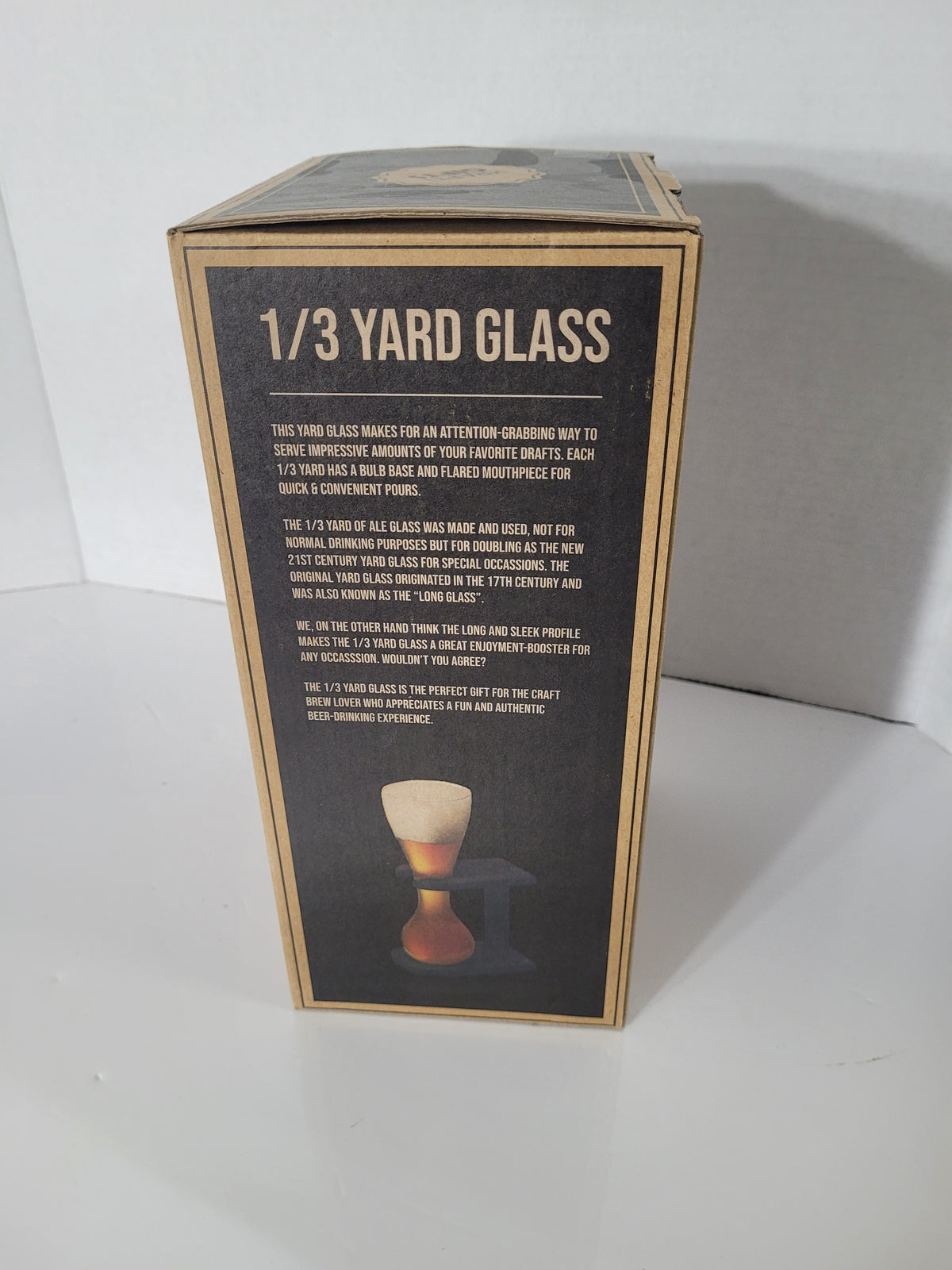 Kraft Gifts 1/3 Yard Glass 320ml Beer Drinking Glass with Stand – Boxed