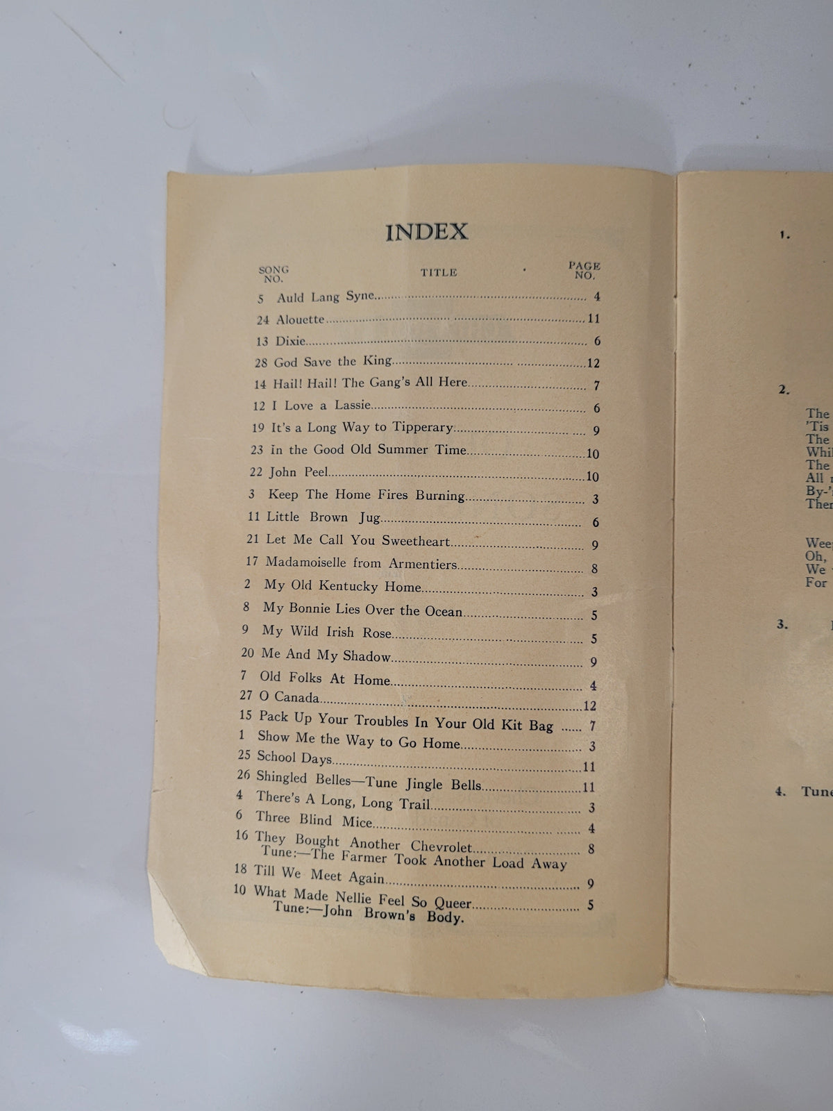 Vintage Chevrolet Official Song Book – Chevrolet Motor Company of Canada – Oshawa Ontario