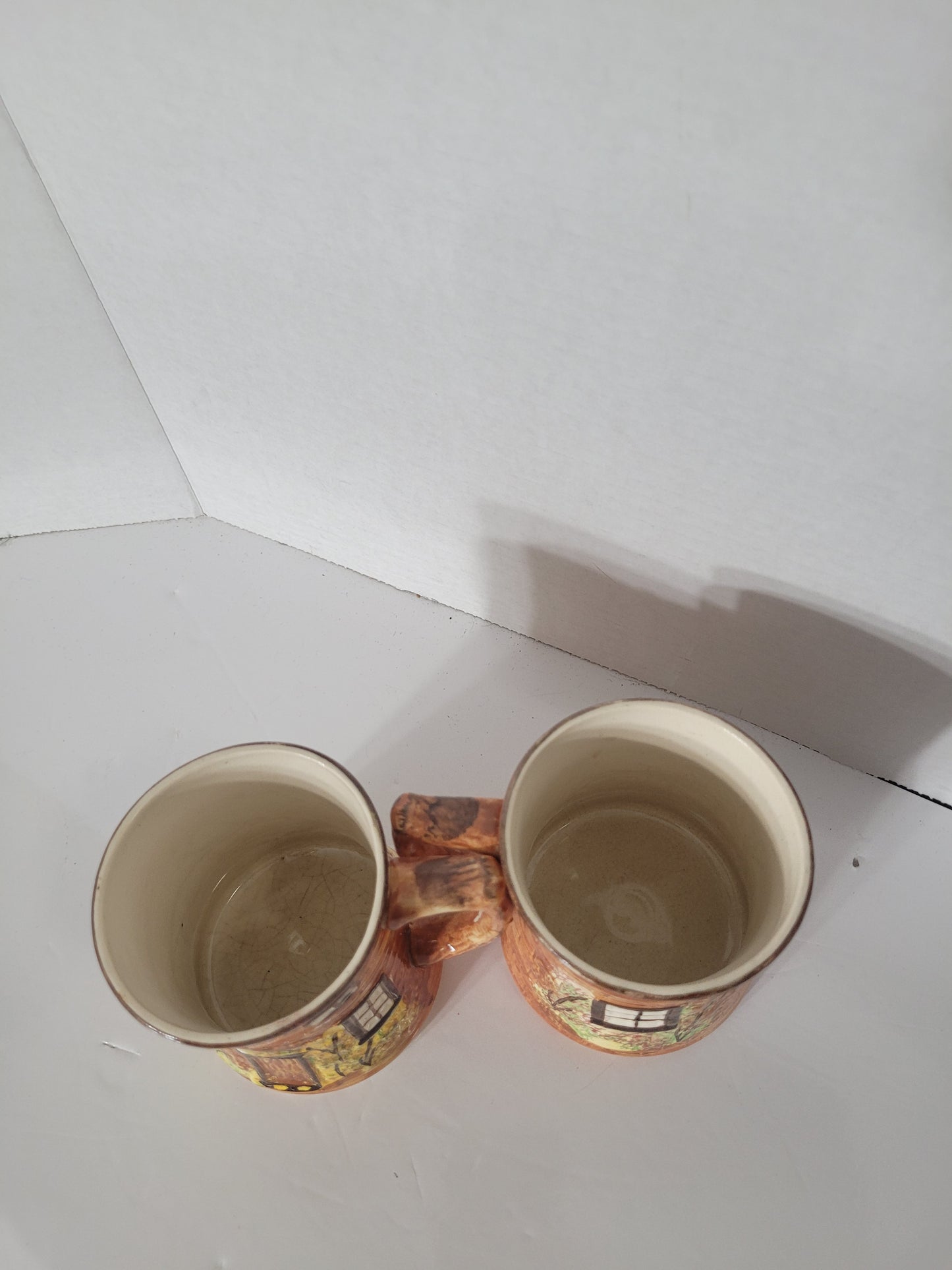 Vintage Price Bros Cottage Ware Mugs – Pair – 4" x 4.5" – Made in England