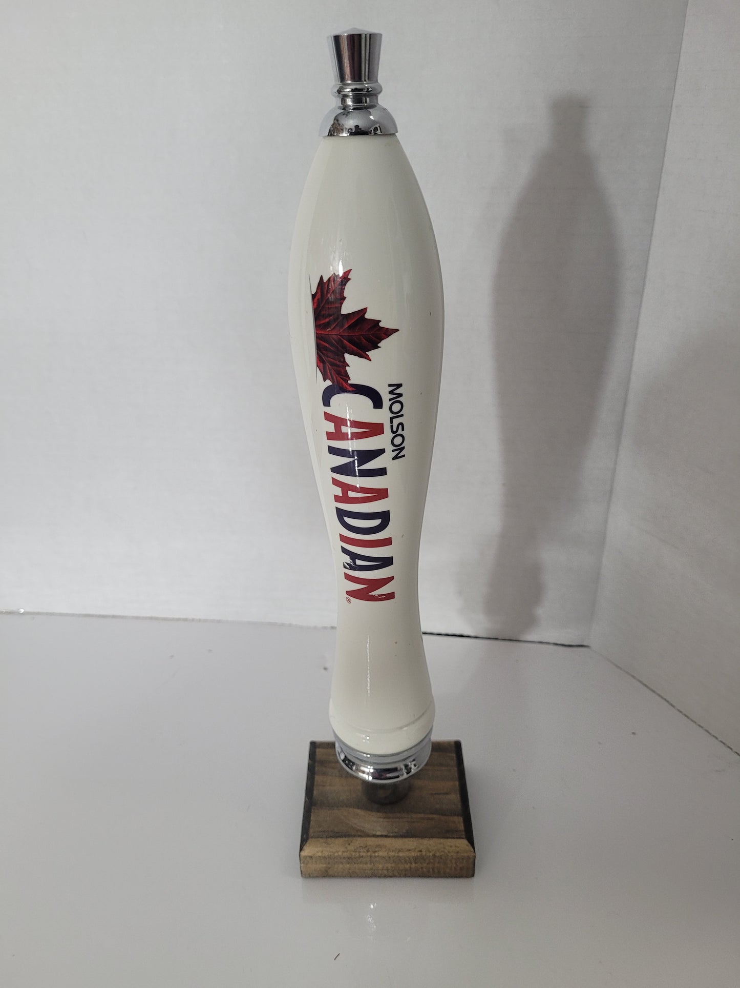 Molson Canadian Beer Tap Handle – 11" White Maple Leaf Draft Handle