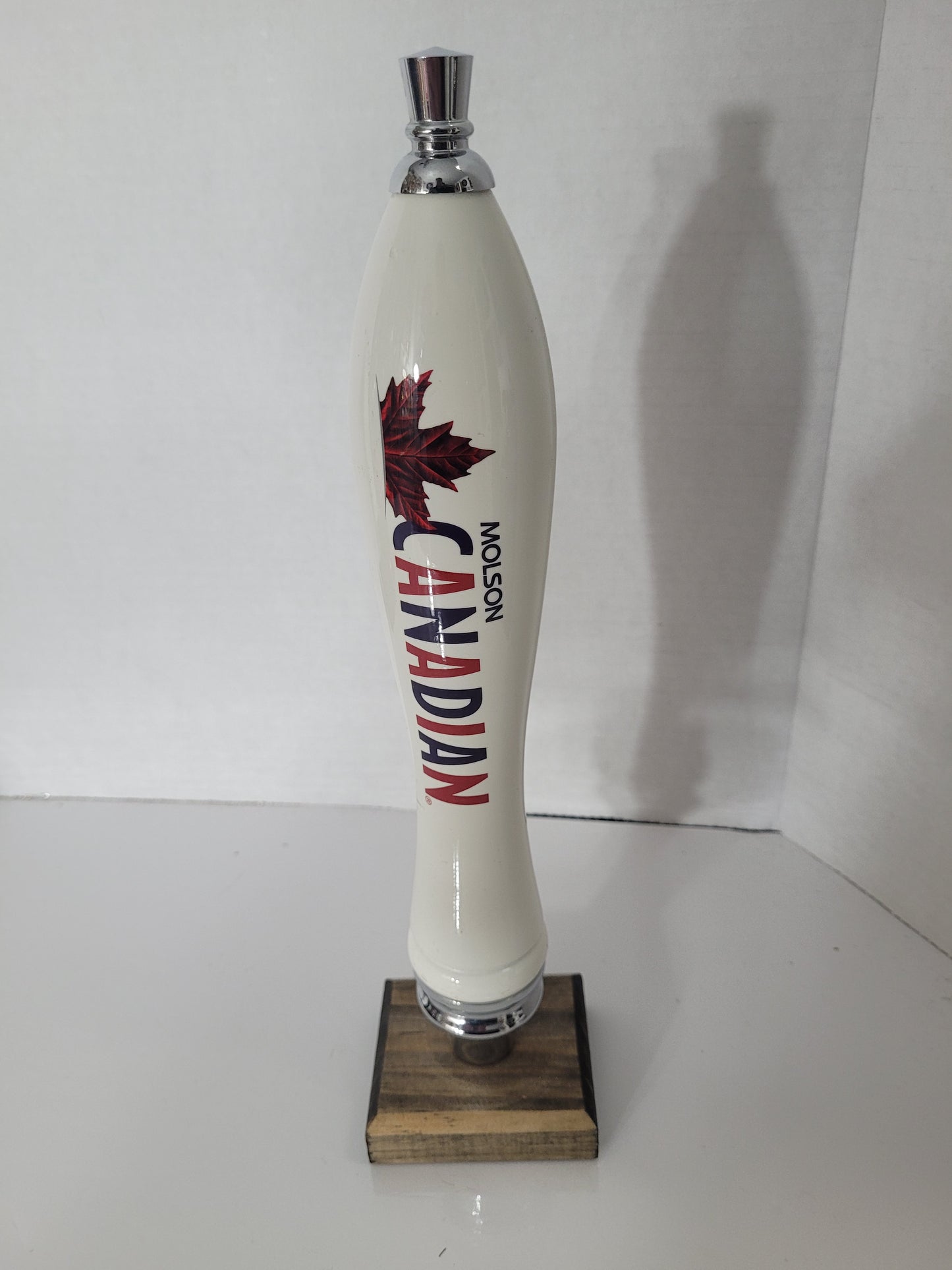 Molson Canadian Beer Tap Handle – 11" White Maple Leaf Draft Handle