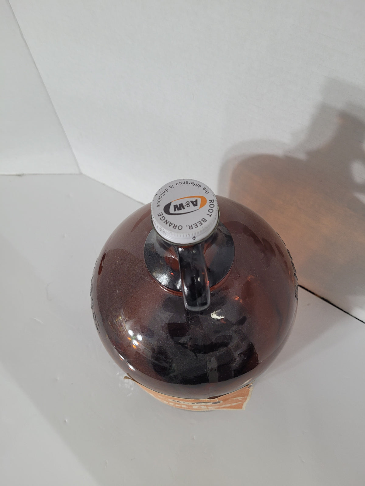 Vintage Canadian A&W Root Beer Amber Glass Gallon Jug – Original Label & Cap