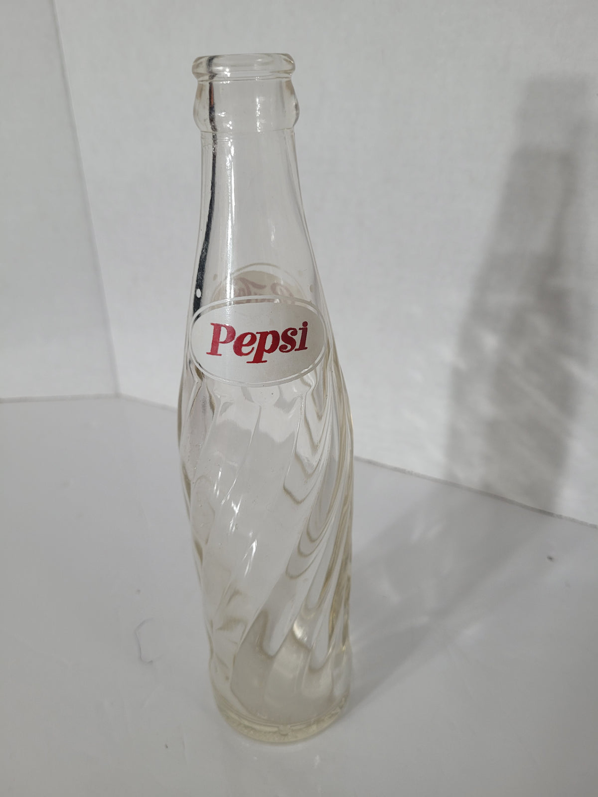 Vintage 1960 Pepsi-Cola Swirl Glass Bottle – Dominion Glass – Canadian – 9"