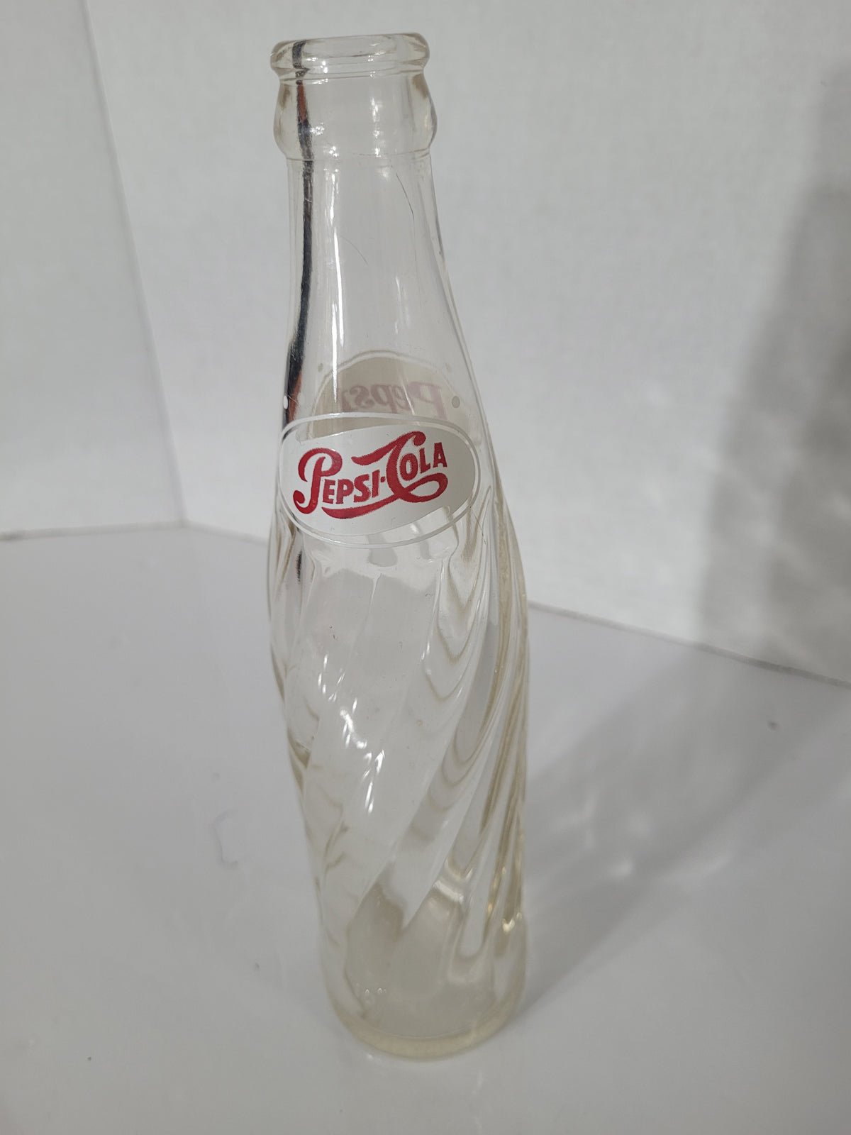 Vintage 1960 Pepsi-Cola Swirl Glass Bottle – Dominion Glass – Canadian – 9"