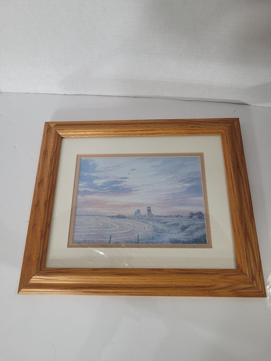 Sharon Larson “Harvest Sky” Prairie West Artworks Framed Print – Saskatchewan – 12" x 10"