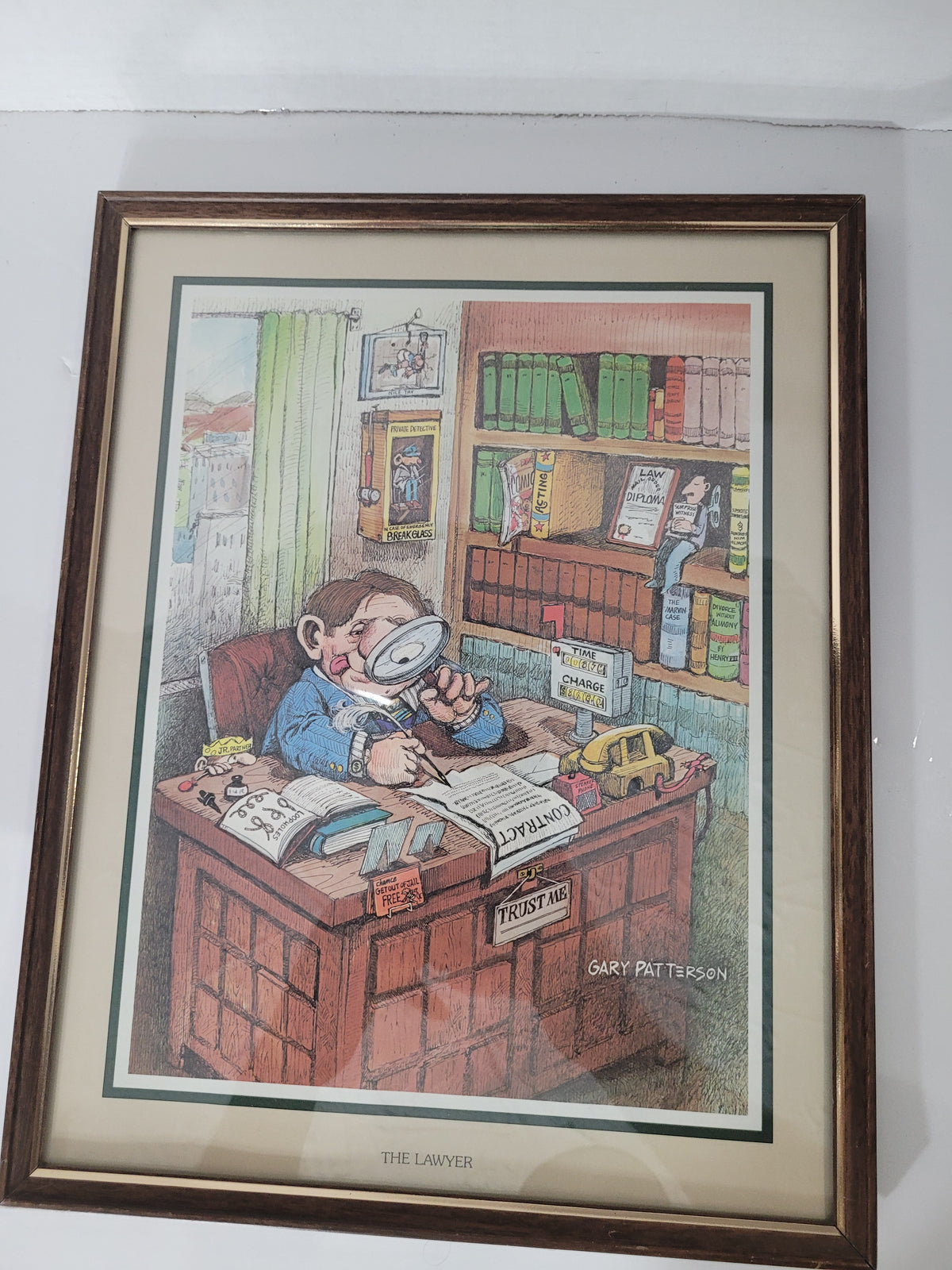 Gary Patterson “The Lawyer” Framed Humorous Print – 11" x 14"