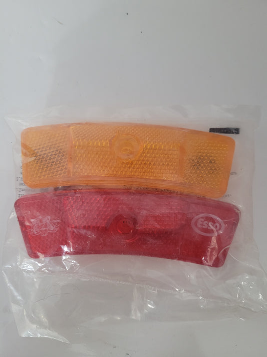 Vintage Esso Tiger Bicycle Wheel Reflectors – Red & Amber – New Old Stock