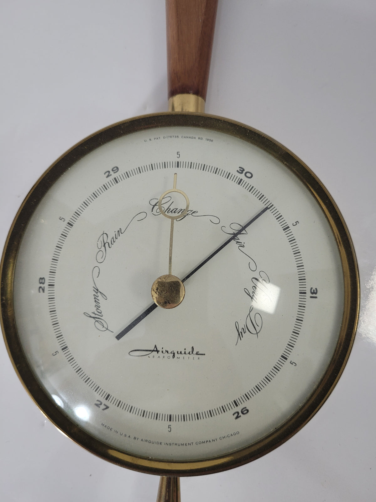 Vintage Airguide Mid-Century Wall Barometer & Thermometer – Chicago USA – 15"