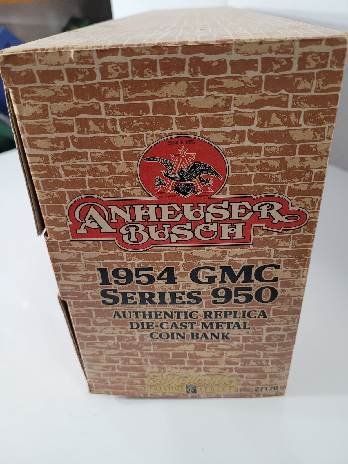 1999 ERTL Budweiser 1954 GMC Series 950 Tractor Trailer Die-Cast Coin Bank – Stock #27170 – Original Box