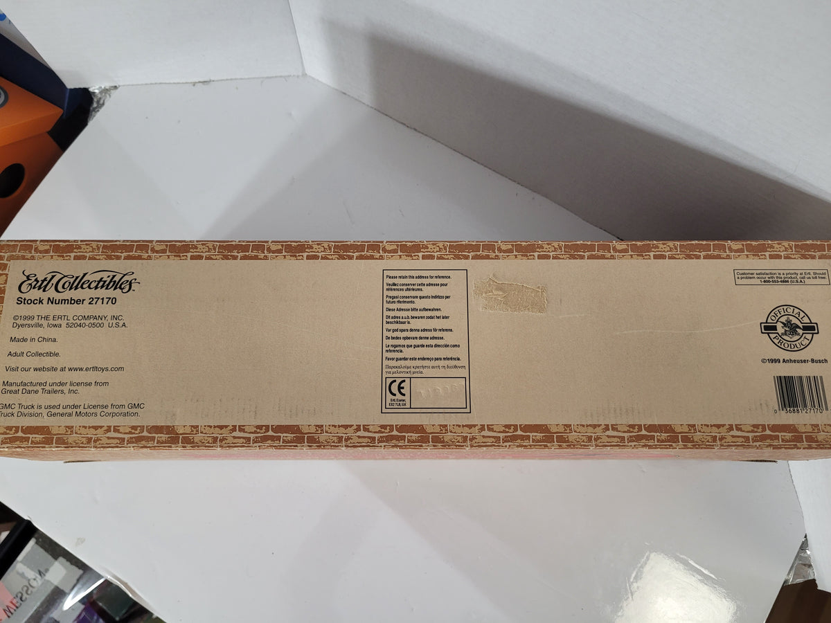 1999 ERTL Budweiser 1954 GMC Series 950 Tractor Trailer Die-Cast Coin Bank – Stock #27170 – Original Box