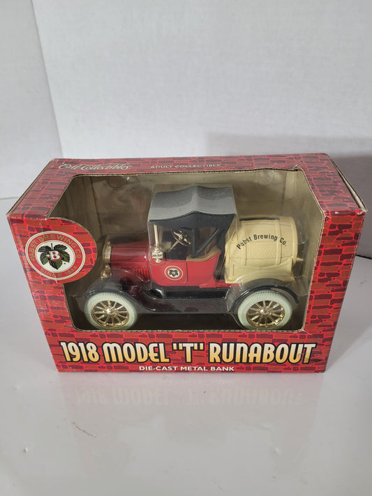 1994 ERTL Pabst Brewing Co. 1918 Ford Model T Runabout Die-Cast Bank – Stock B984 – Original Box