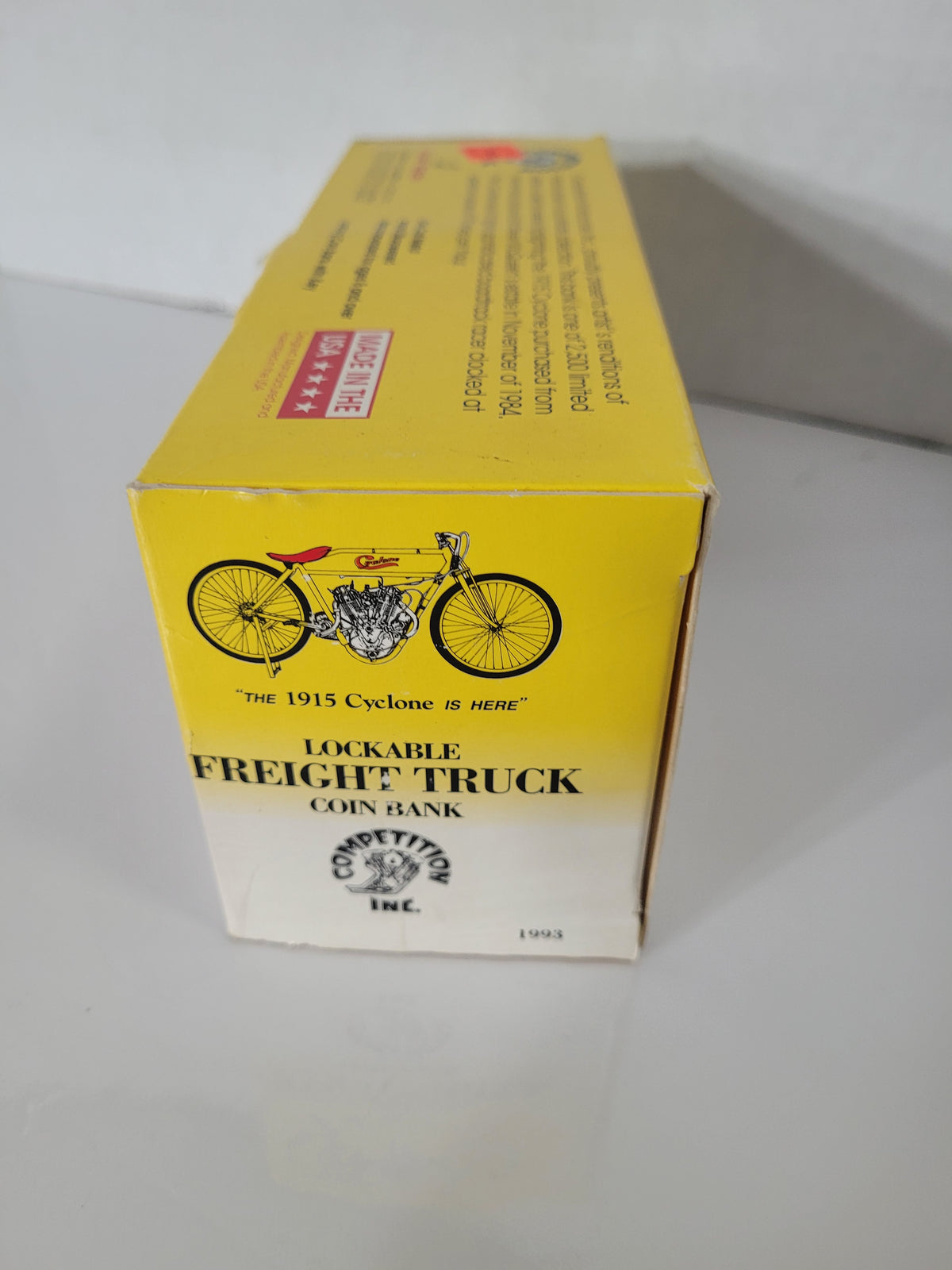 1993 ERTL Competition Motorcycles 1930 Freight Truck Coin Bank – 1915 Cyclone – Limited Edition of 2,500