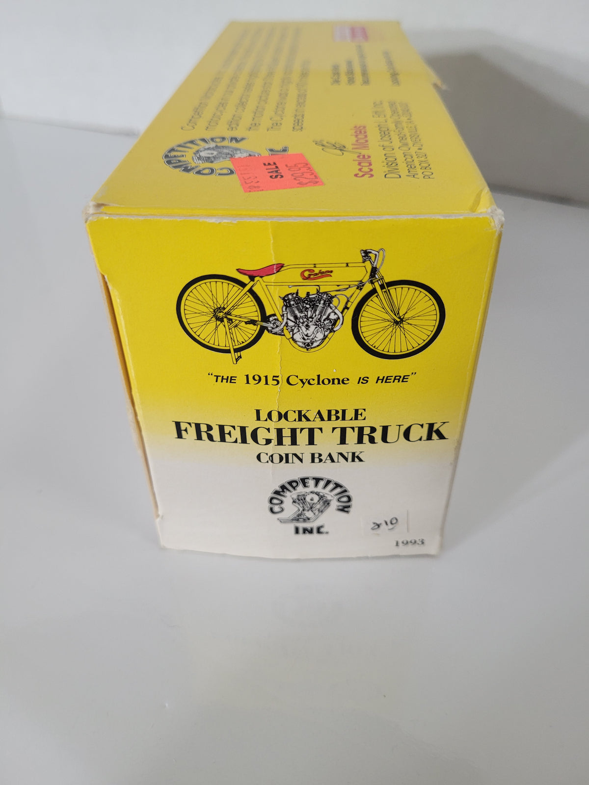1993 ERTL Competition Motorcycles 1930 Freight Truck Coin Bank – 1915 Cyclone – Limited Edition of 2,500