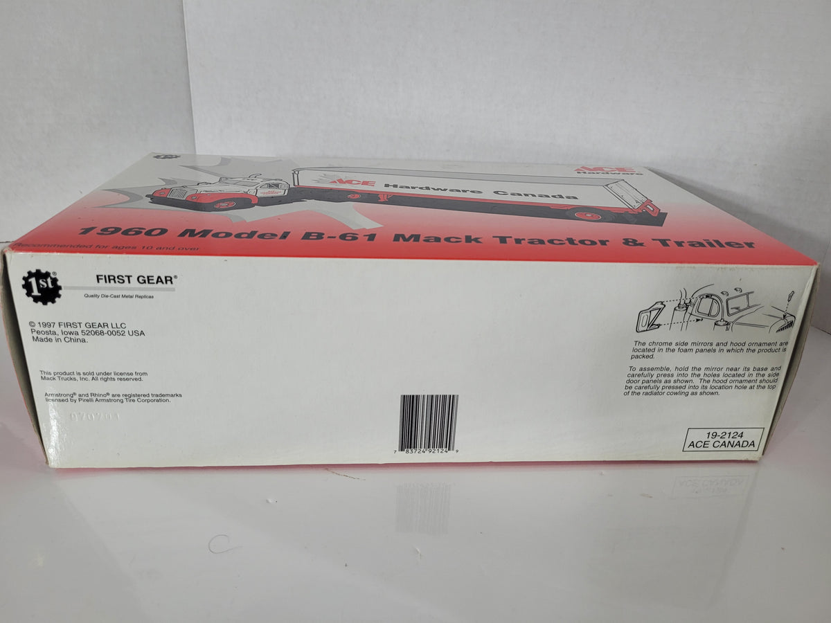First Gear ACE Hardware Canada 1960 Mack B-61 Tractor & Trailer – 1:34 Scale – Boxed