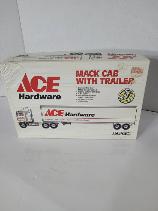 Vintage ERTL ACE Hardware Mack Cab & Trailer – 1:64 Scale – Original Box